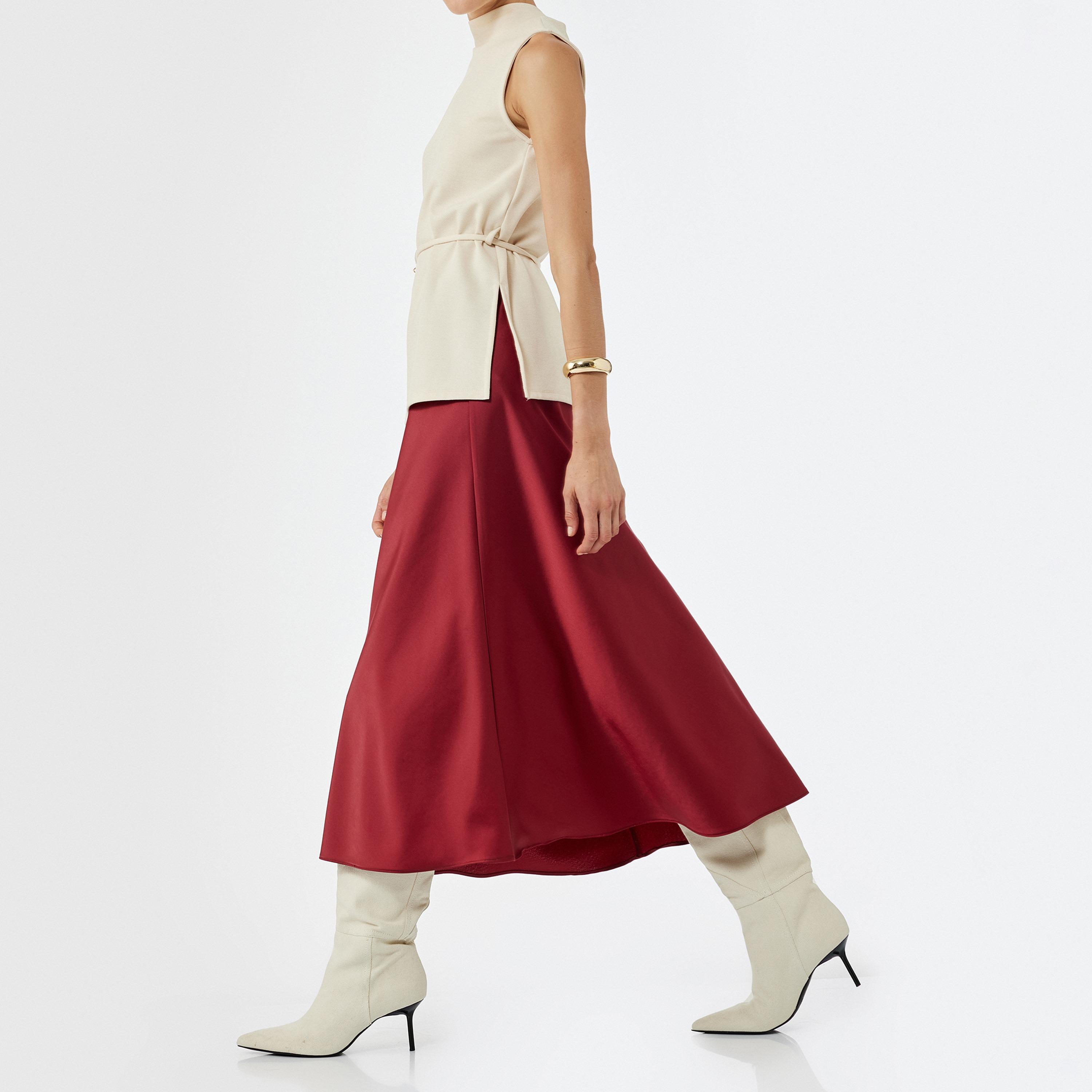 KOTON Satin Skater Women's Skirt-women-clothing-bottoms-skirts-image-8