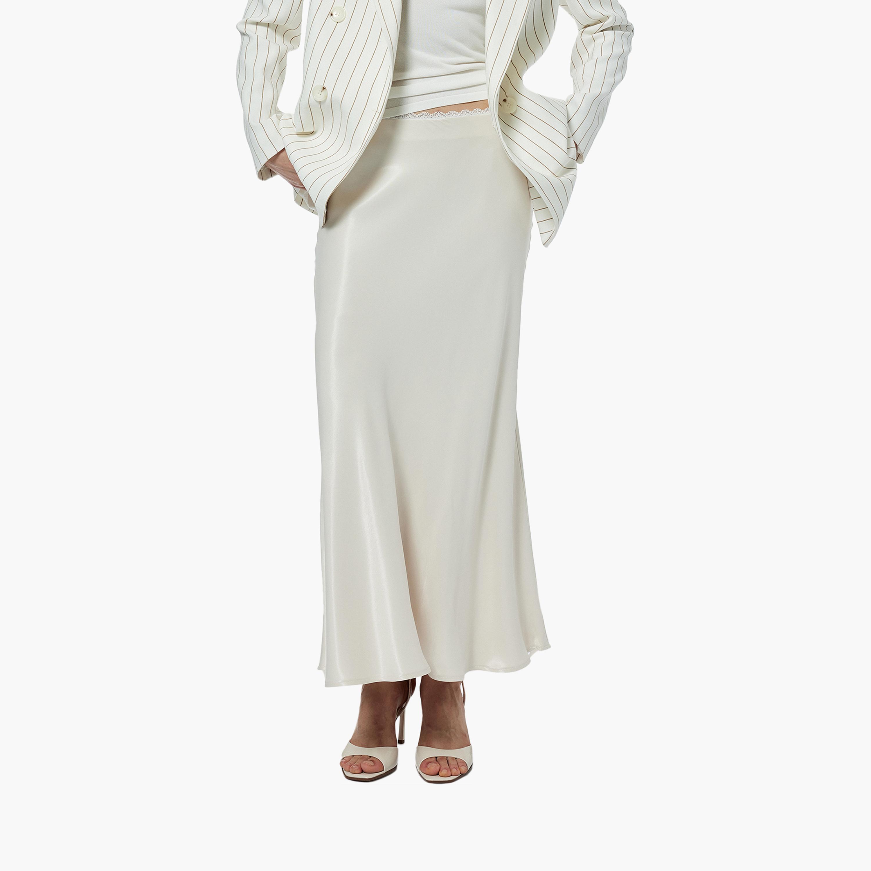 KOTON White Midi Women's Asymmetric Skirt-women-clothing-bottoms-skirts-image-3