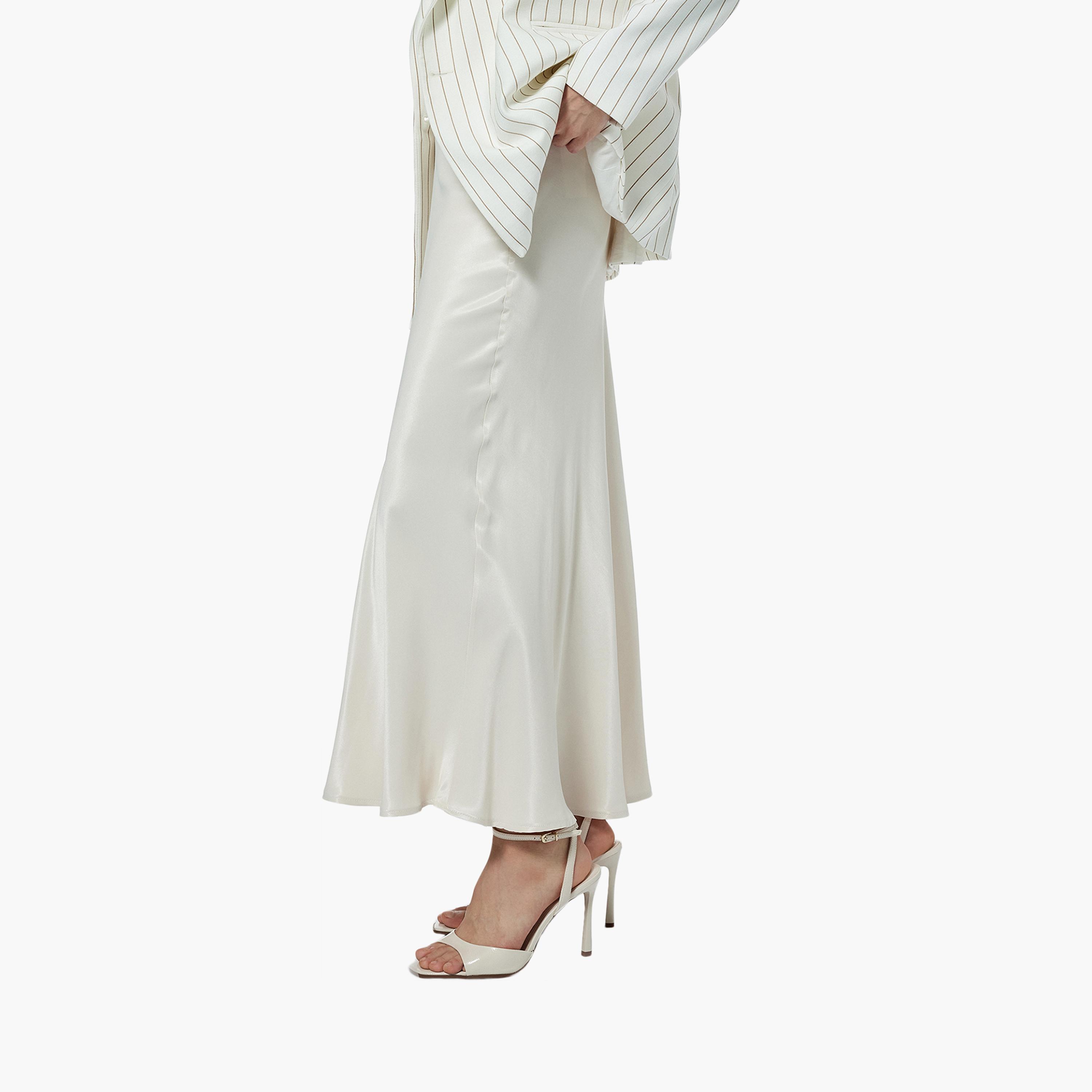 KOTON White Midi Women's Asymmetric Skirt-women-clothing-bottoms-skirts-image-4