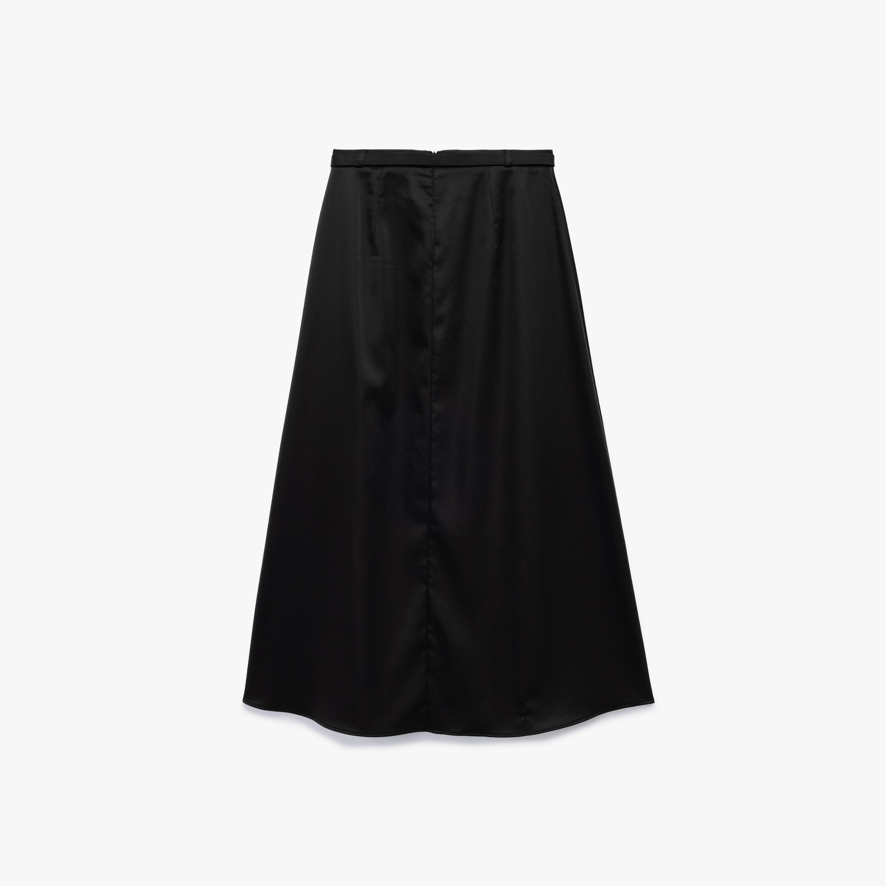 KOTON Black Satin A-Line Women's Skirt-women-clothing-bottoms-skirts-image-5