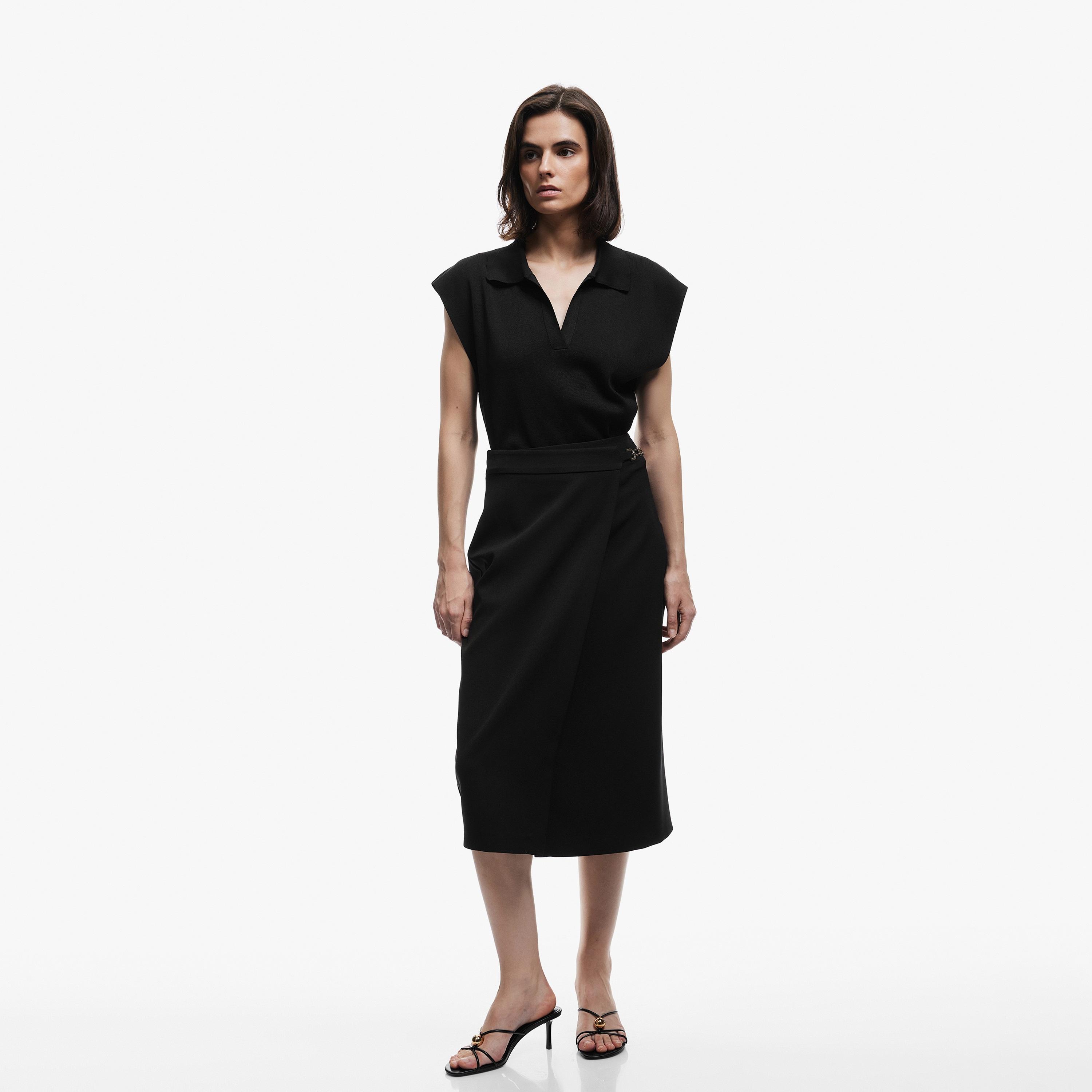 KOTON Black Pencil Women's Skirt-women-clothing-bottoms-skirts-image-2