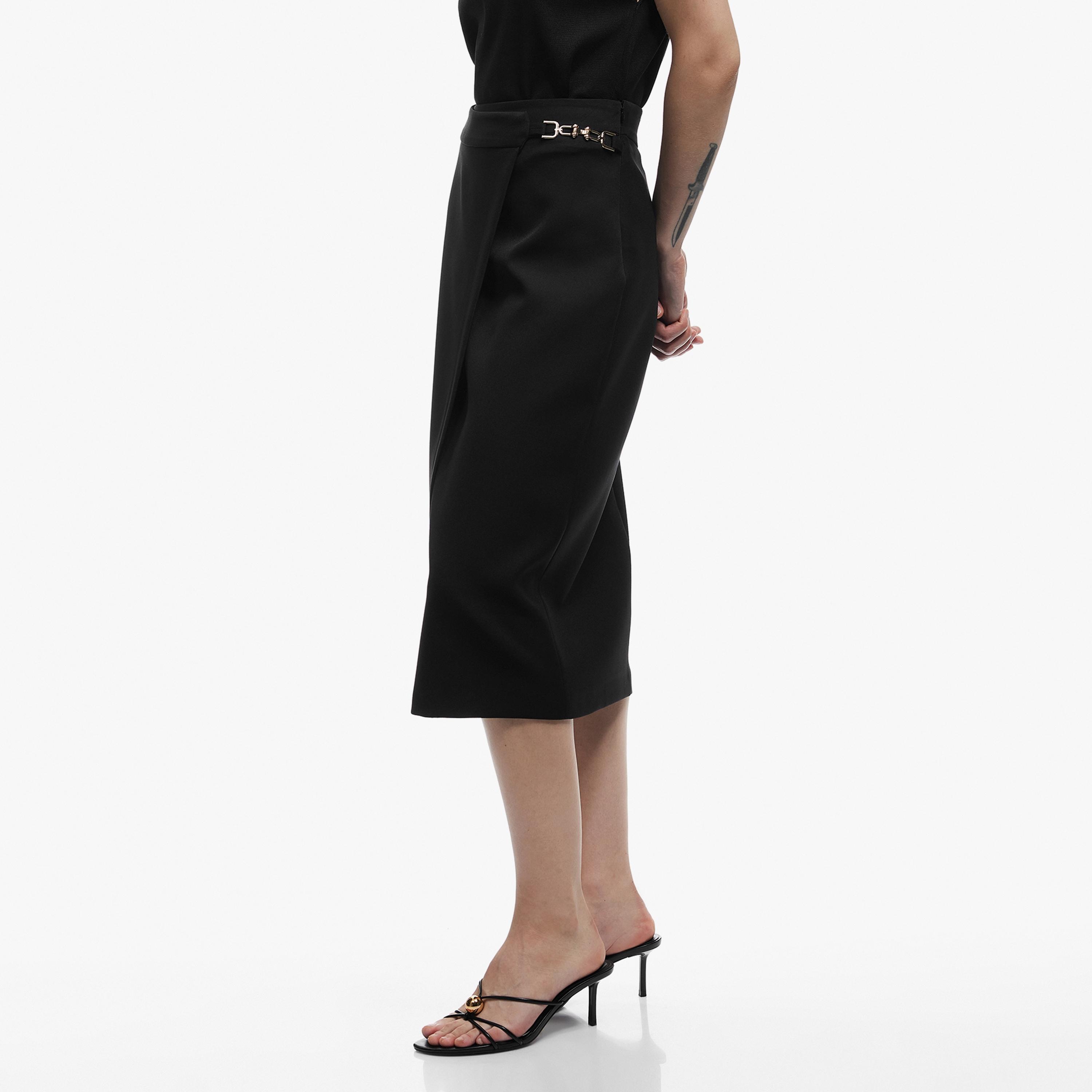 KOTON Black Pencil Women's Skirt-women-clothing-bottoms-skirts-image-3