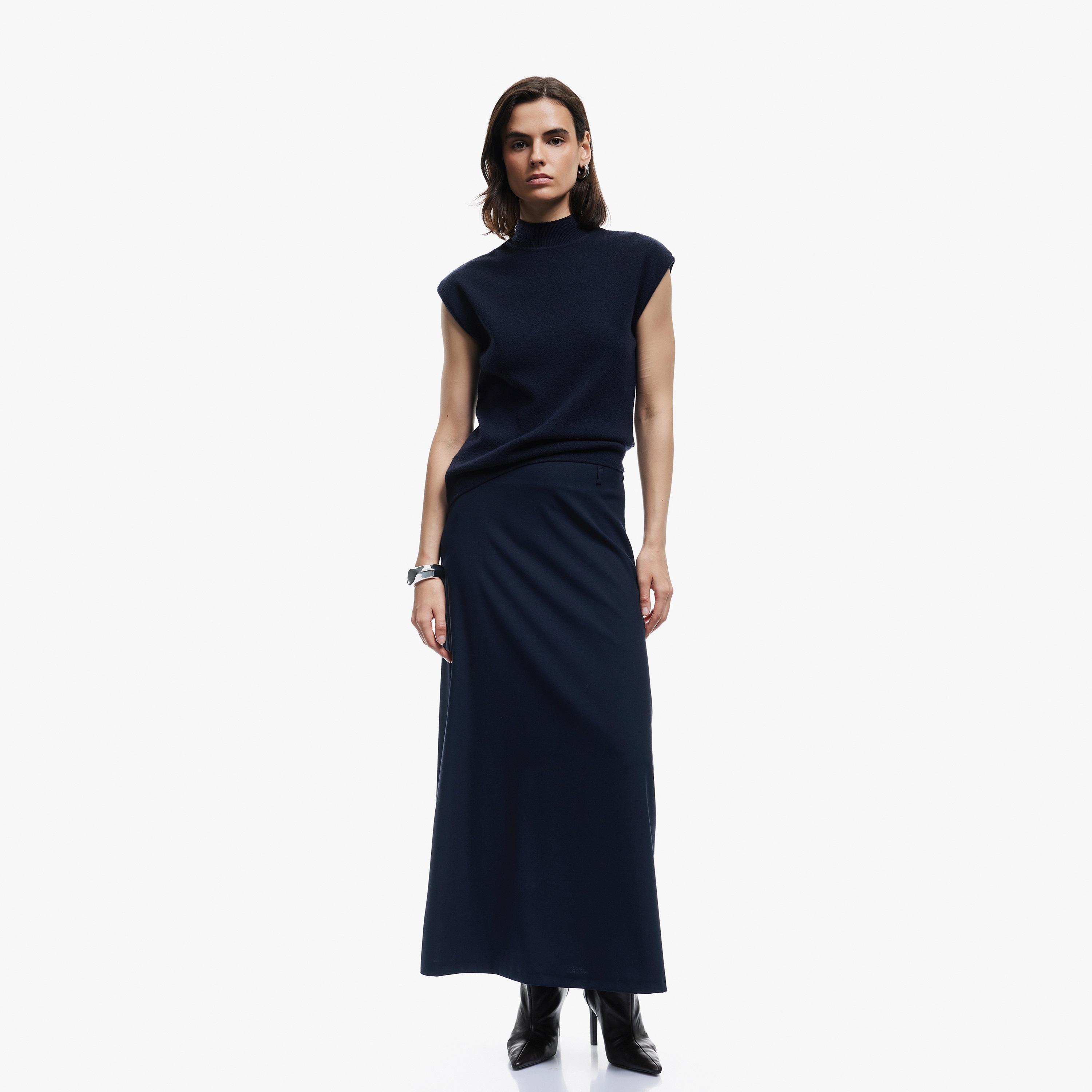 KOTON Navy A-Line Women's Skirt-women-clothing-bottoms-skirts-image-2