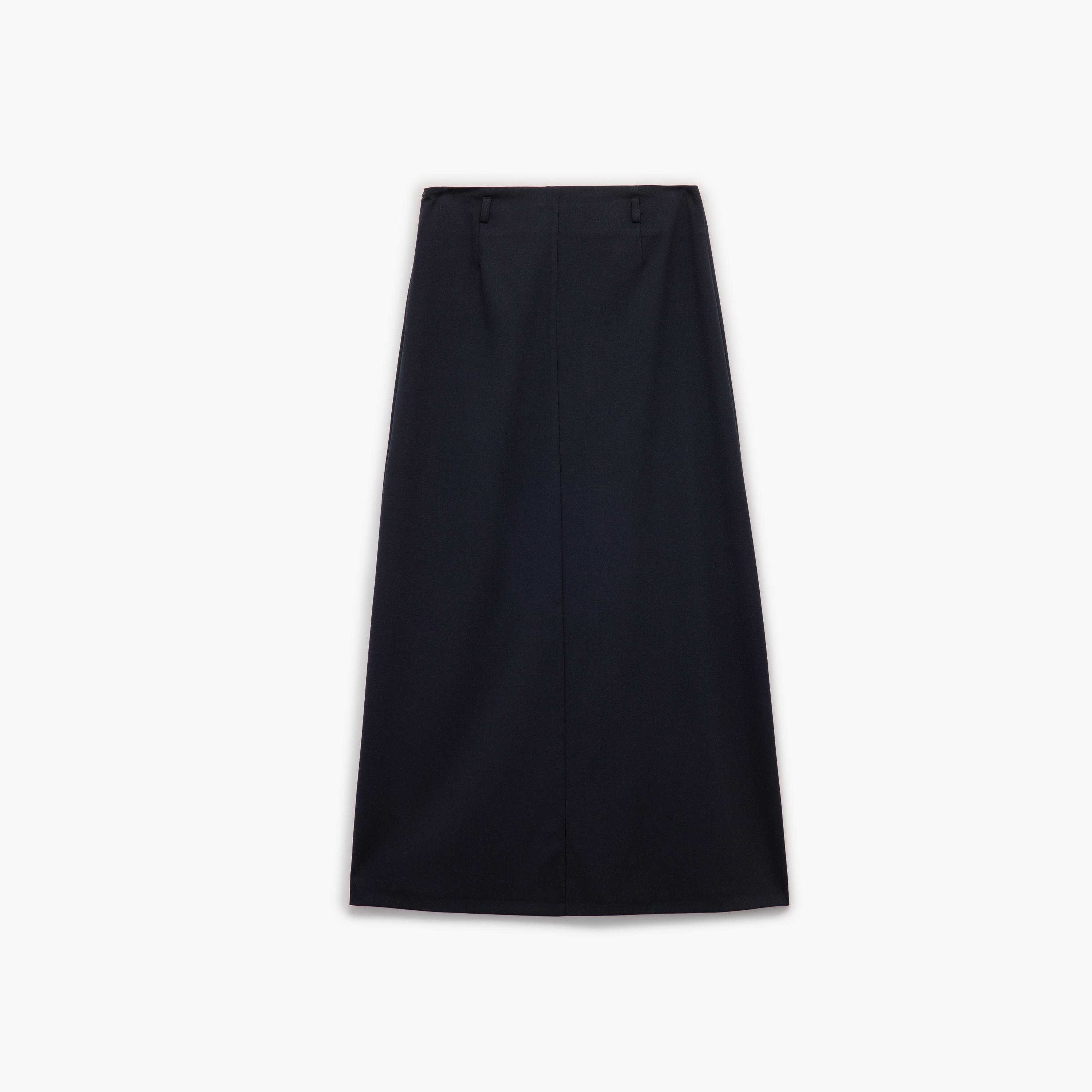 تنورة نسائية بقصة ايه-لاين بلون كحلي من كوتون-women-clothing-bottoms-skirts-image-5