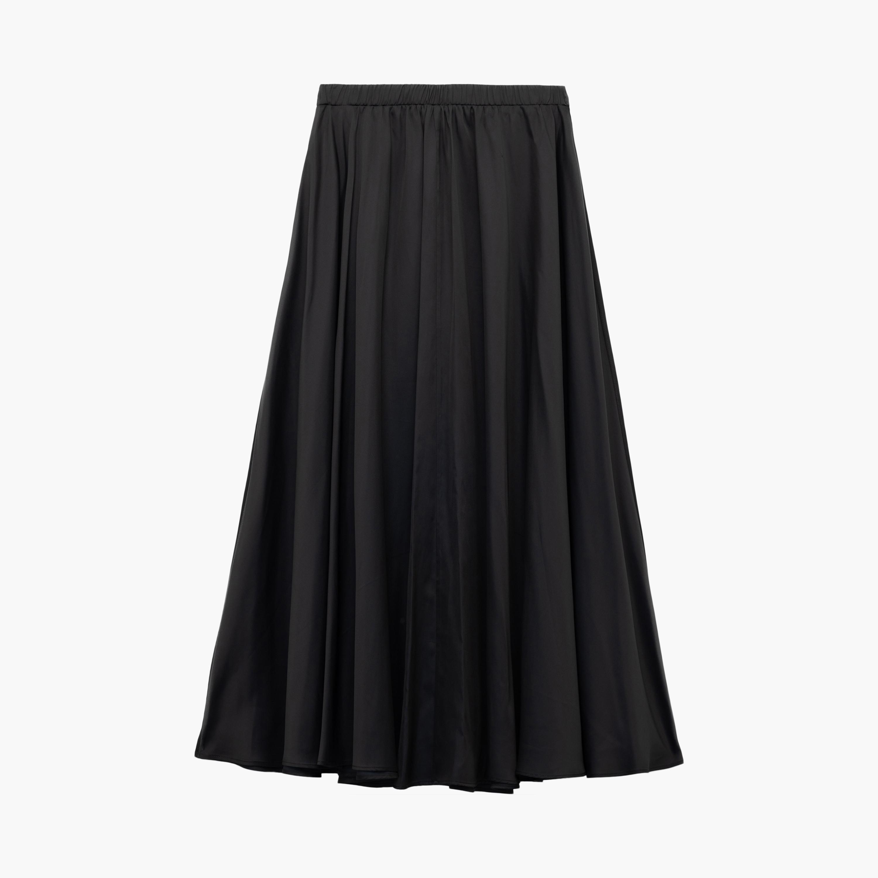 KOTON Black Elasticated Waist Midi Women's Flared Skirt-women-clothing-bottoms-skirts-image-4