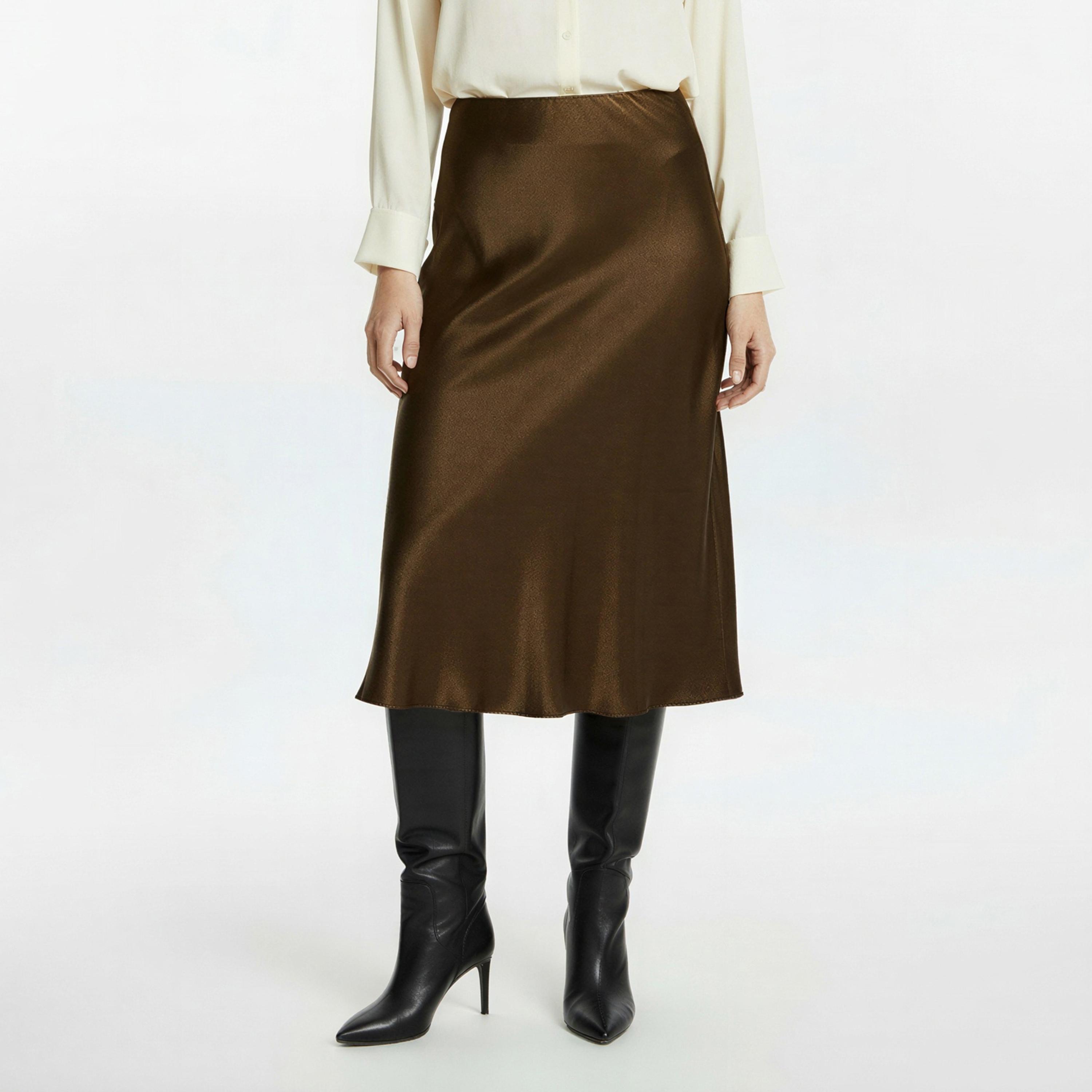 تنورة ساتان نسائية بقصة ايه-لاين من كوتون-women-clothing-bottoms-skirts-image-1