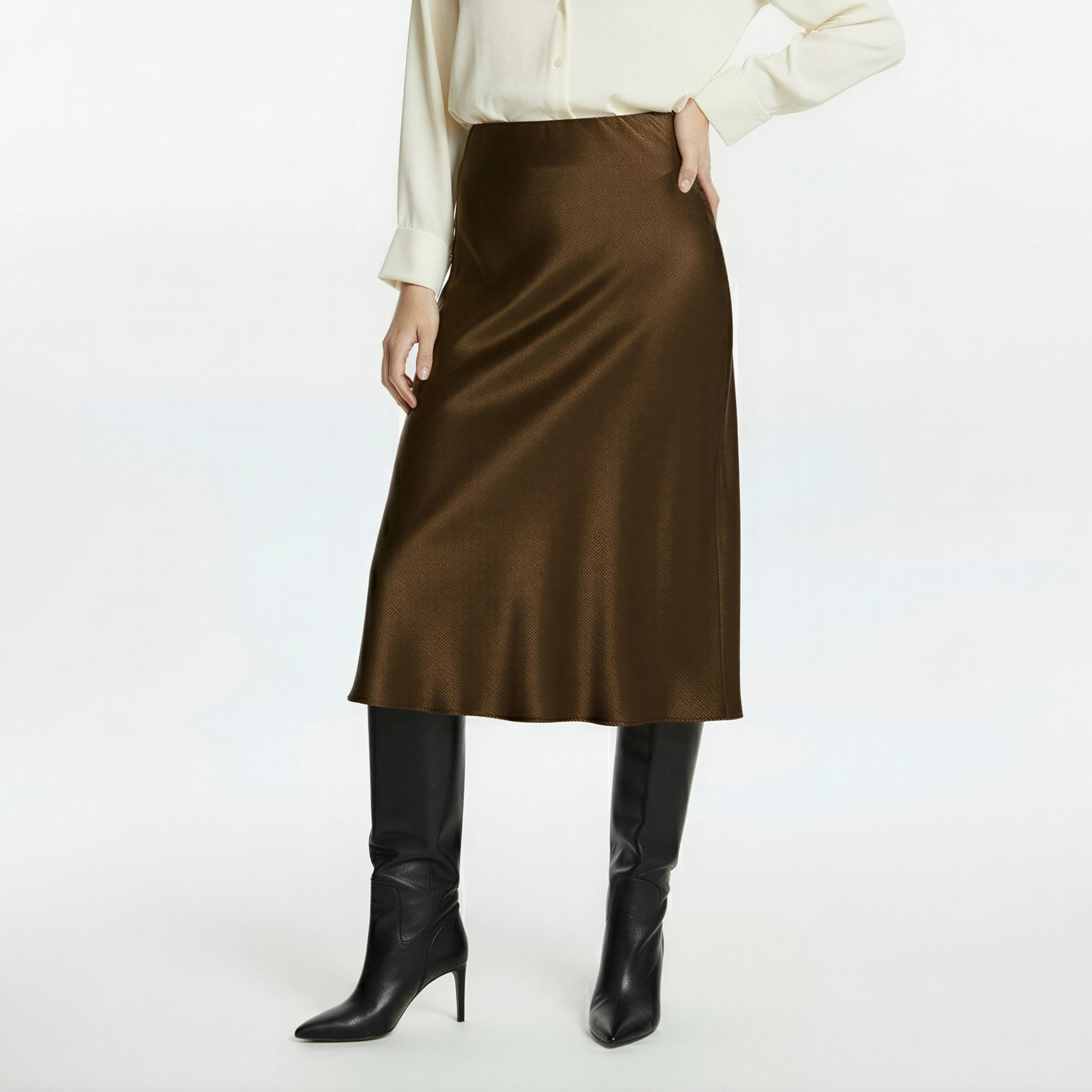 تنورة ساتان نسائية بقصة ايه-لاين من كوتون-women-clothing-bottoms-skirts-image-3