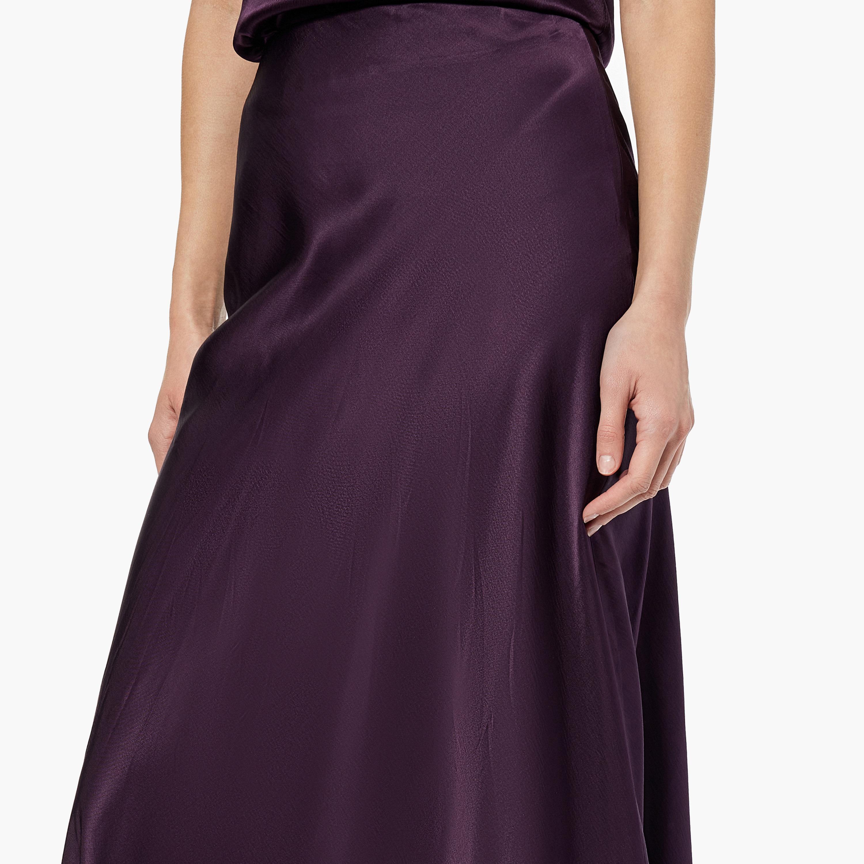 KOTON Purple Lace Trim A-Line Women's Midi Skirt-women-clothing-skirts-image-3