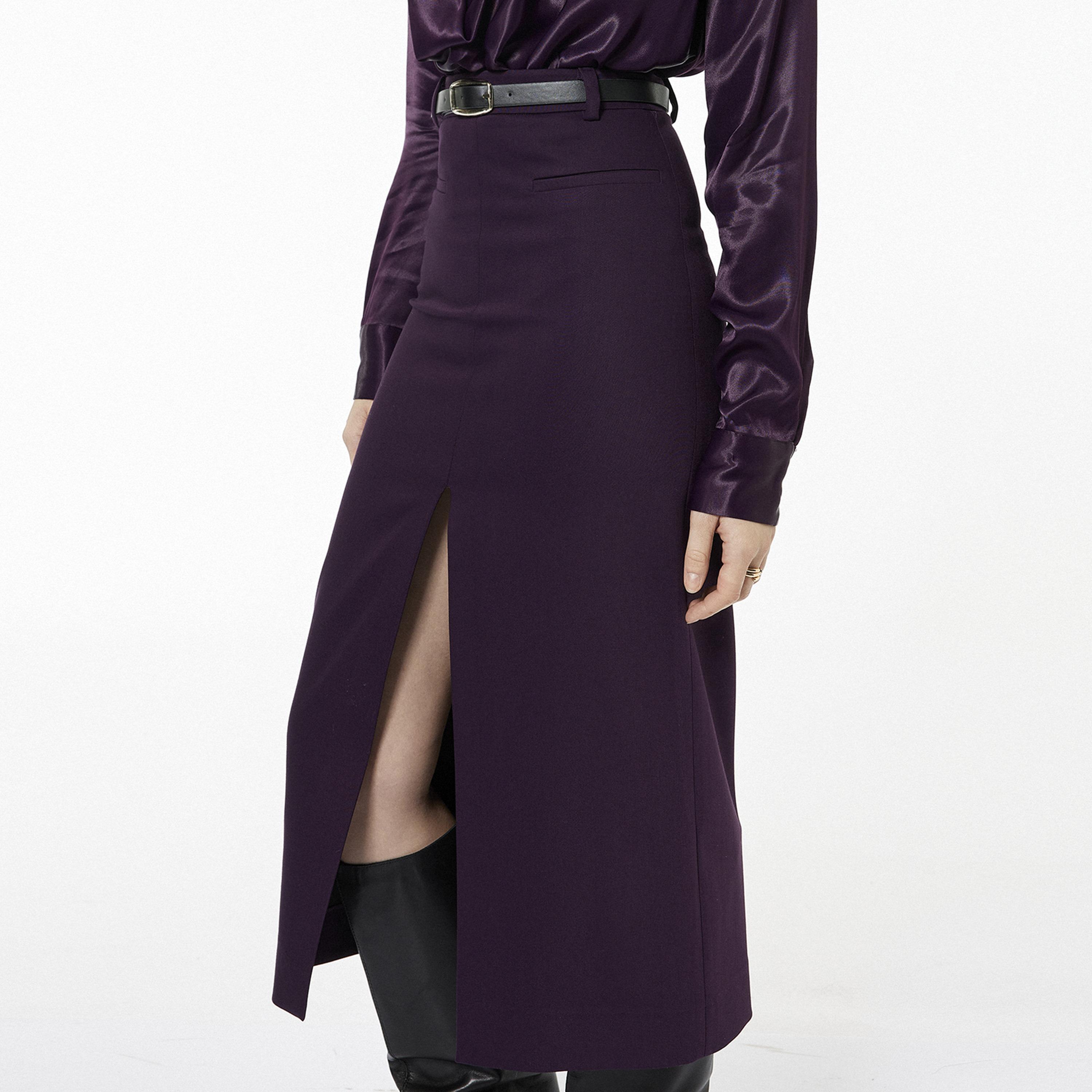 KOTON Purple Pencil Women's Skirt-women-clothing-bottoms-skirts-image-3