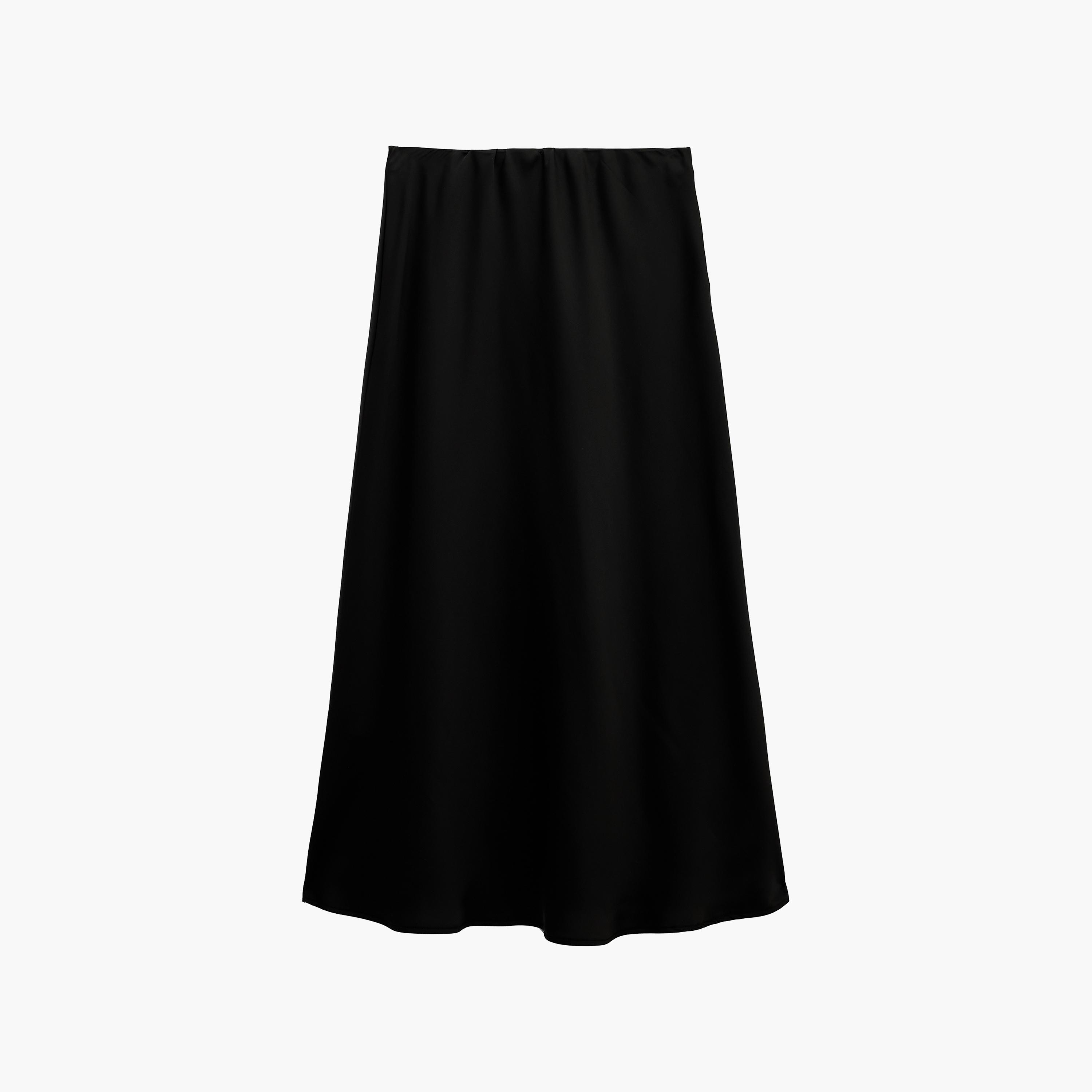 KOTON Black Lace Trim A-Line Women's Midi Skirt-women-clothing-skirts-image-7