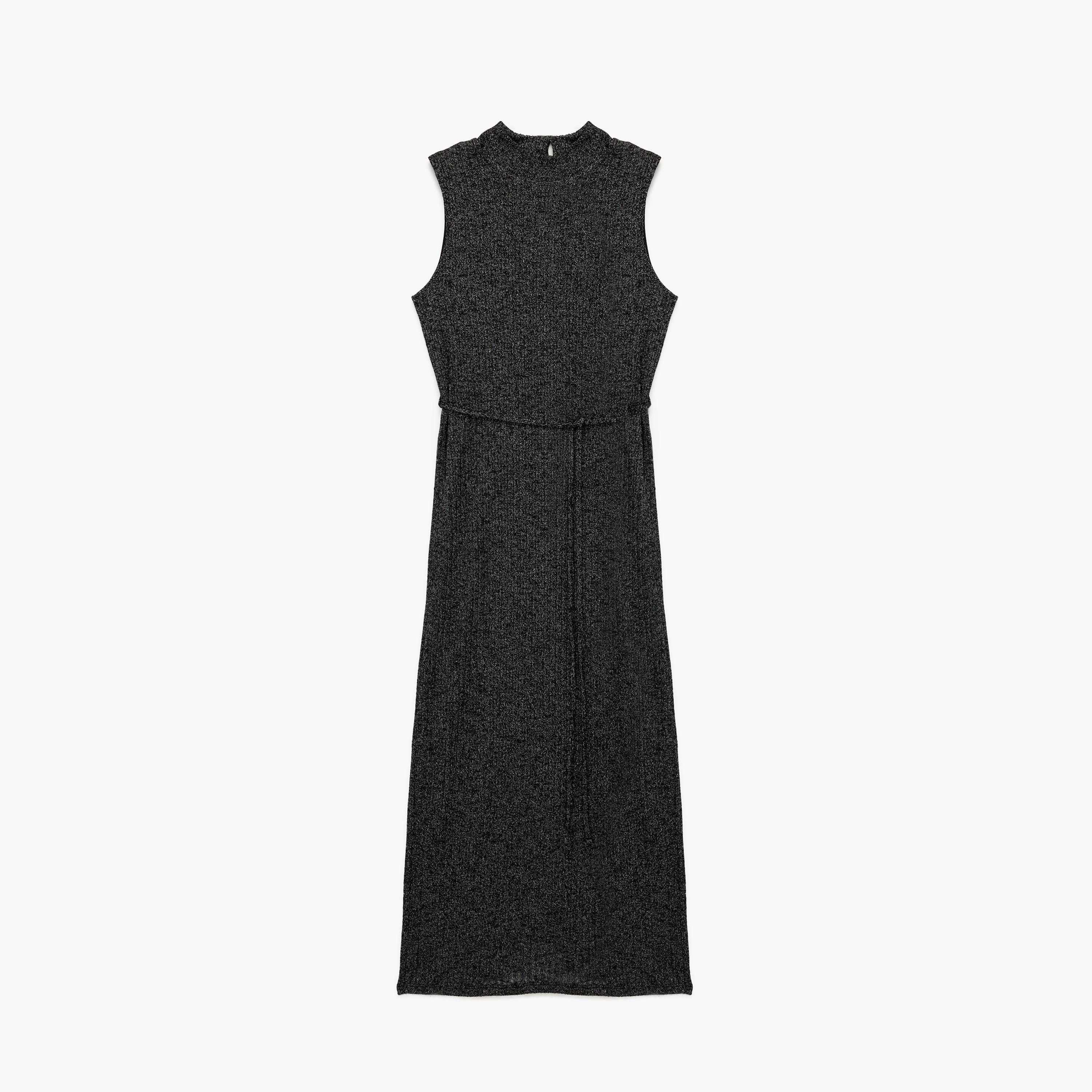 KOTON Ribbed Metallic Mock Neck Sheath Women's Midi Dress-women-clothing-dresses-image-4
