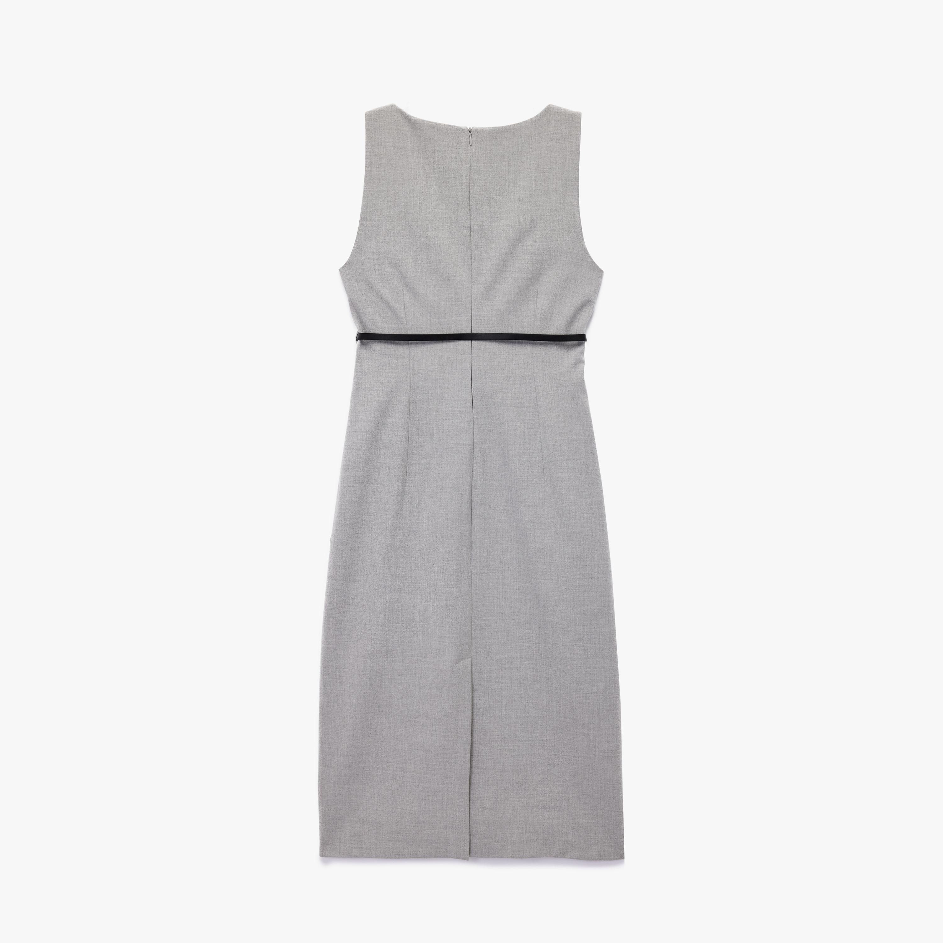 KOTON Grey Sheath Women's Evening Midi Dress-women-clothing-dresses-image-4