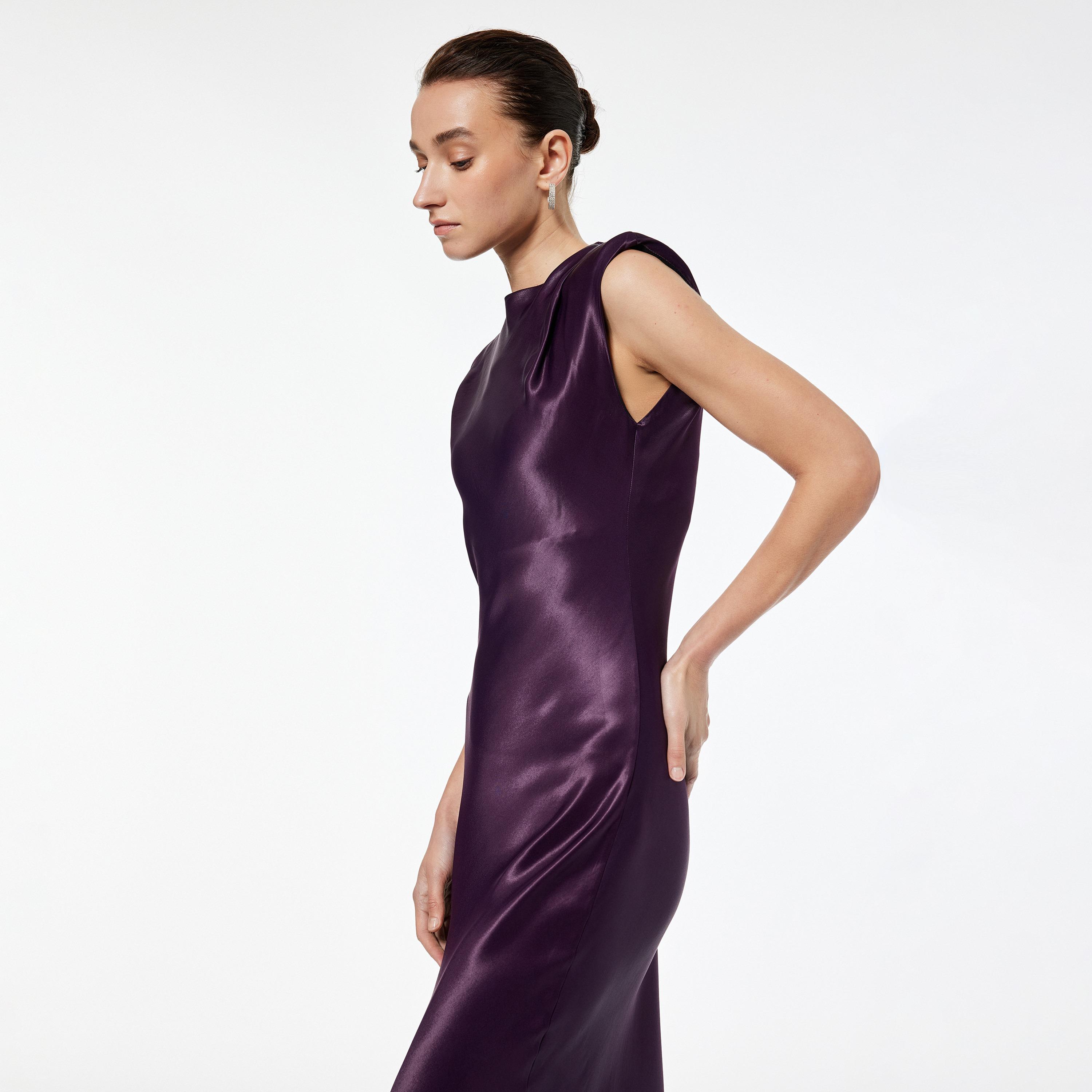 KOTON Purple Sheath Women's Evening Midi Dress-women-clothing-dresses-image-3