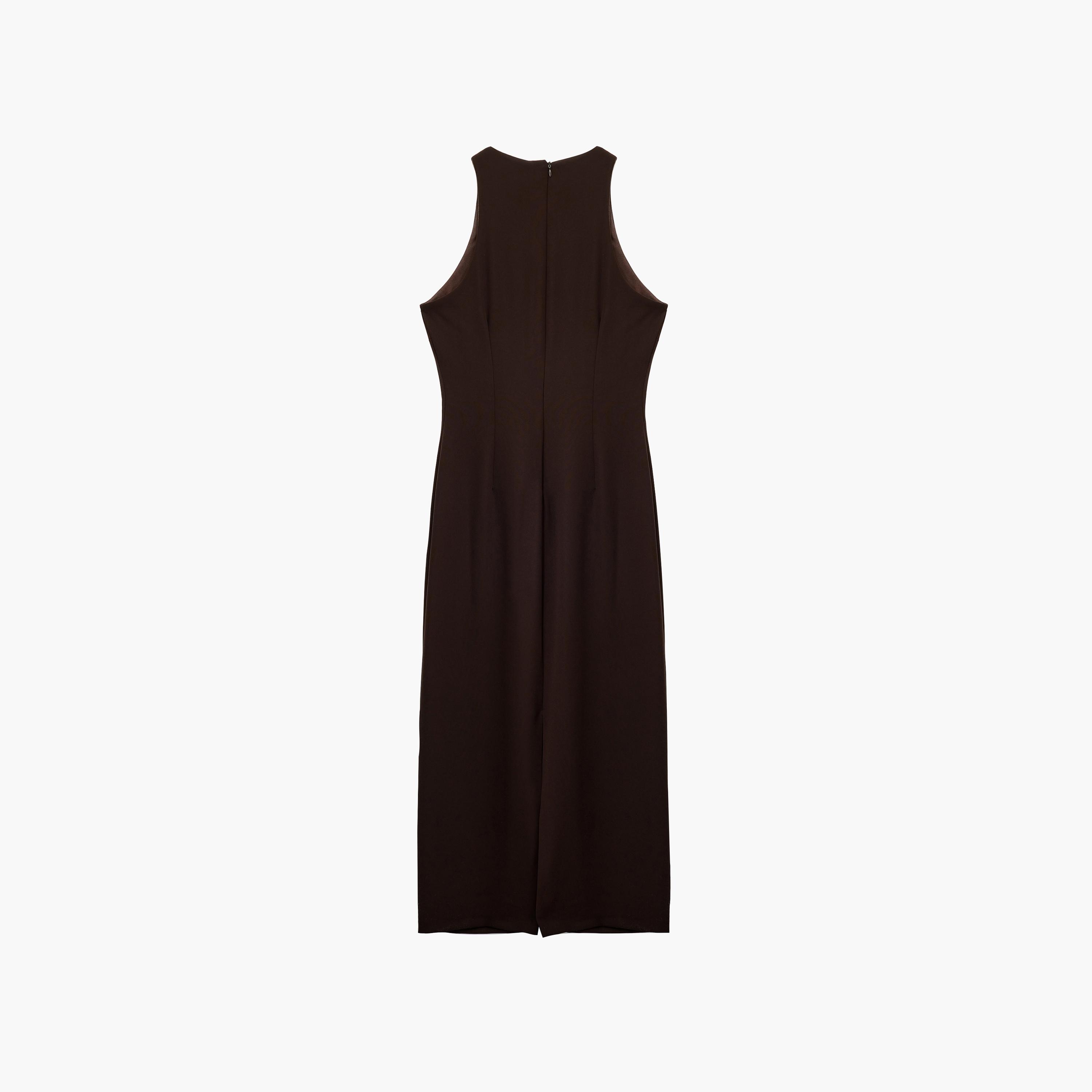 KOTON Crepe Halter Neck Sheath Women's Midi Dress-women-clothing-dresses-image-6