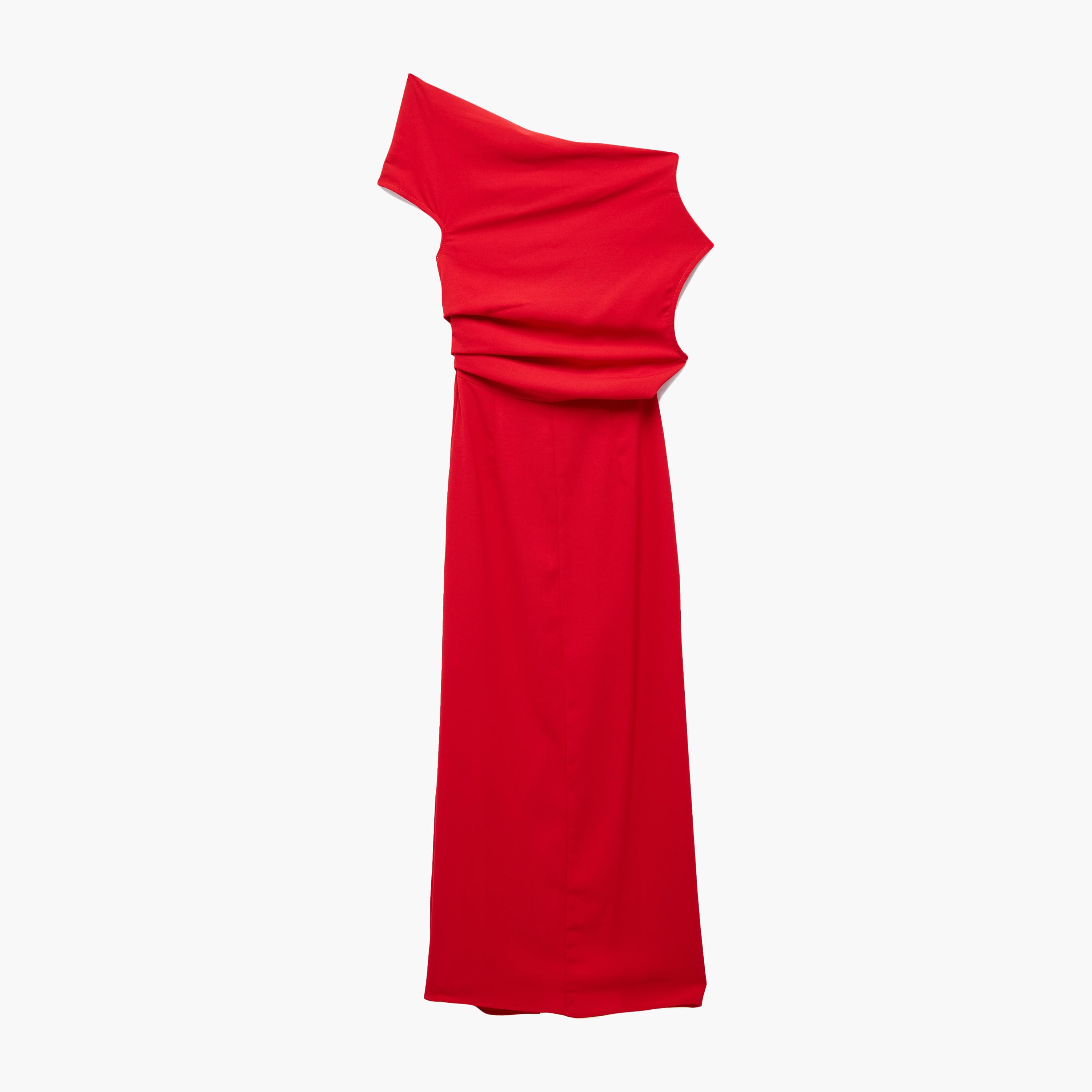 فستان ماكسي أحمر بفتحة كتف واحدة للنساء من كوتون-women-clothing-dresses-image-4