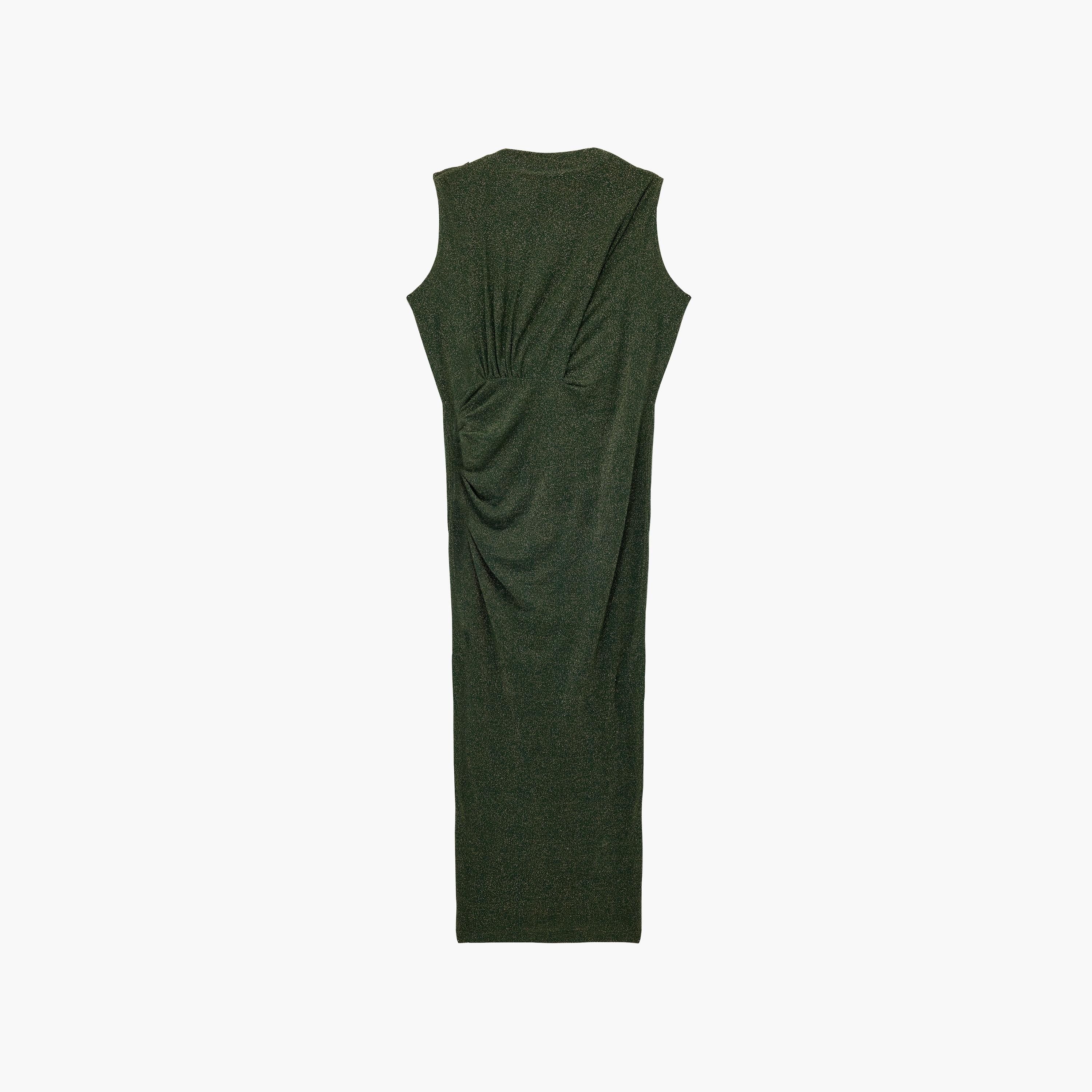 KOTON Green Shimmery Metallic Straight Women's Midi Dress-women-clothing-dresses-image-5