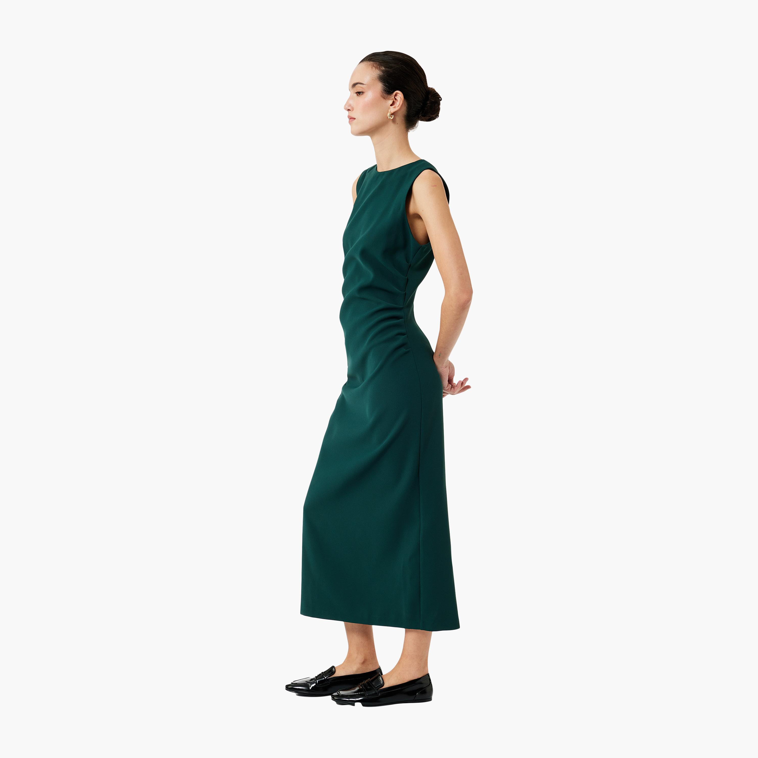 KOTON Green Sheath Women's Midi Dress-women-clothing-dresses-image-2