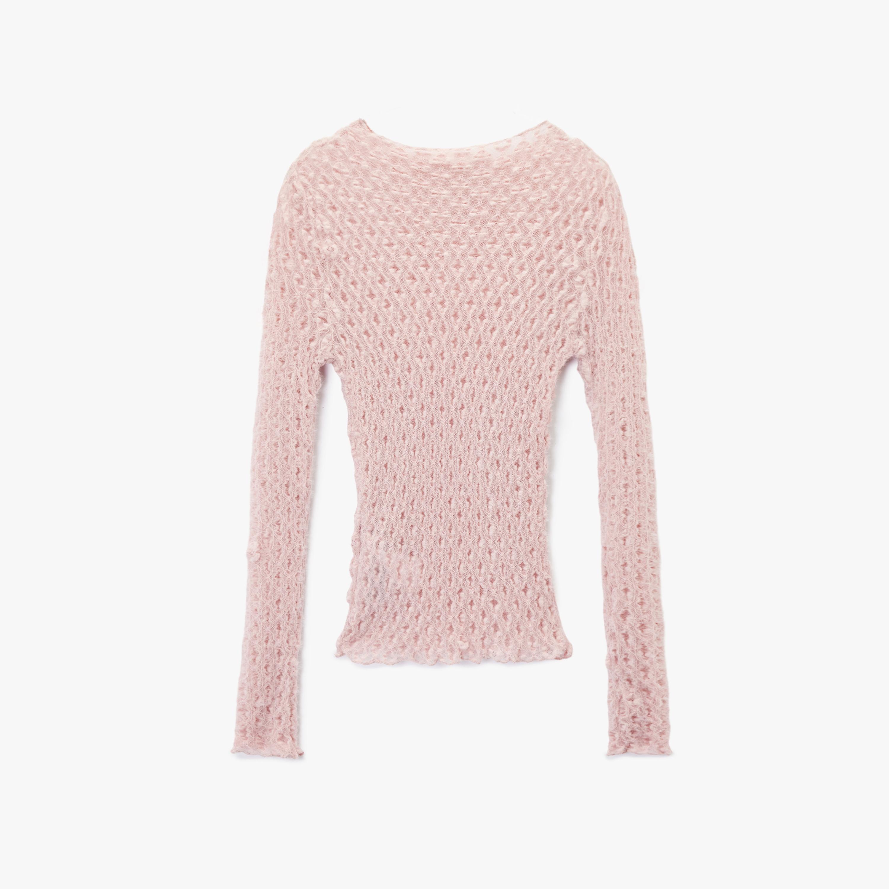 KOTON Pink Lace Textured Women's Top-women-clothing-shirtsandblouses-blouses-image-2