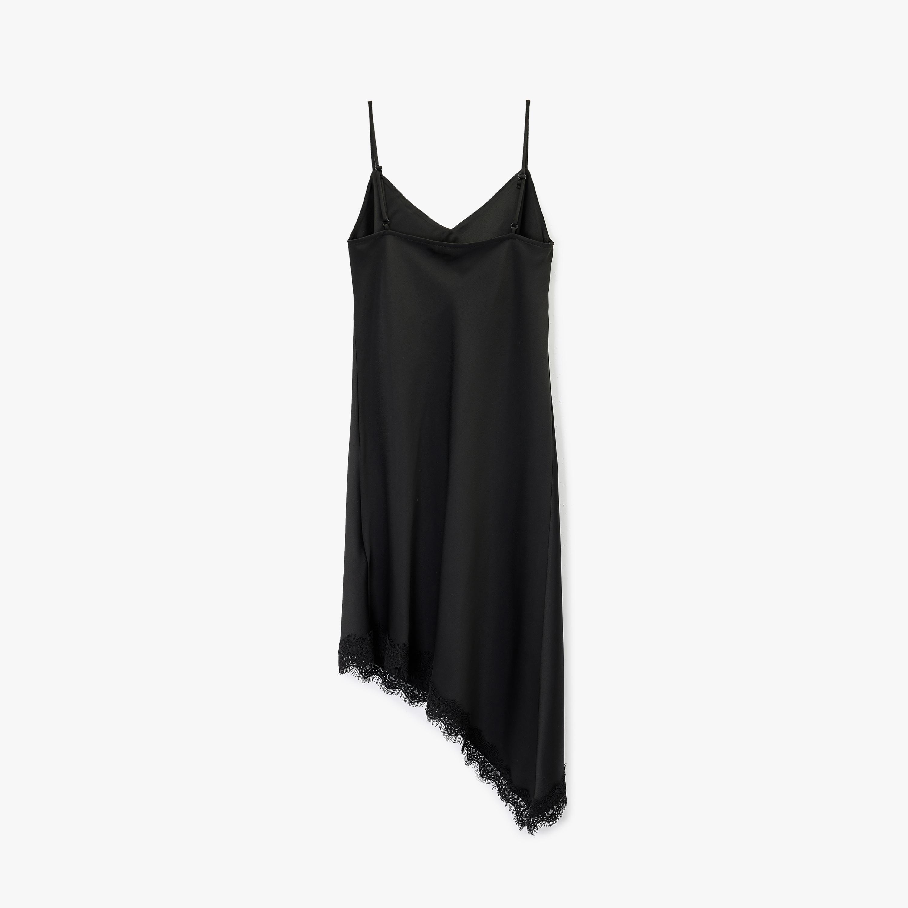 KOTON Black Sweetheart Neck Slip Women's Evening Midi Dress-women-clothing-dresses-image-5