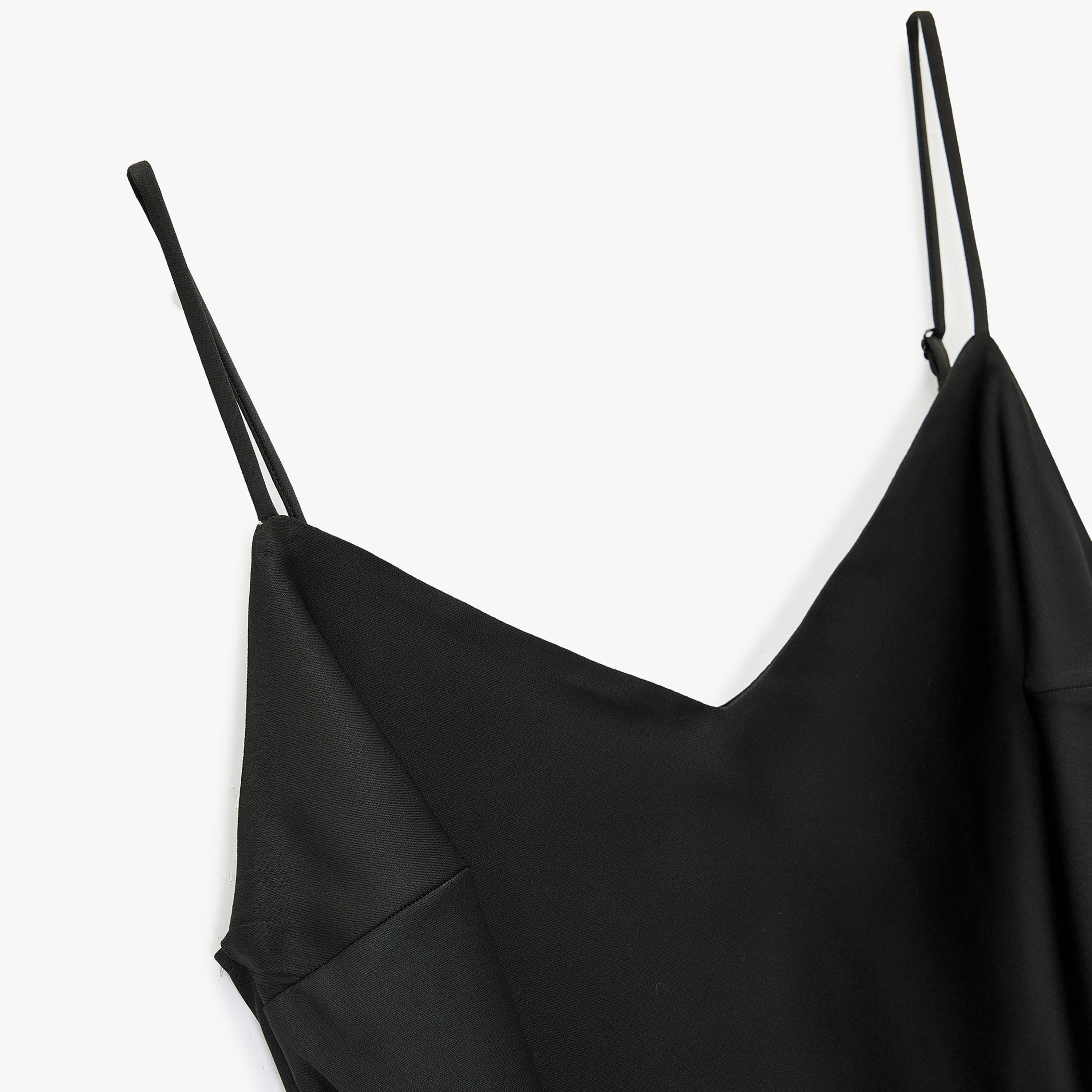 KOTON Black Sweetheart Neck Slip Women's Evening Midi Dress-women-clothing-dresses-image-6