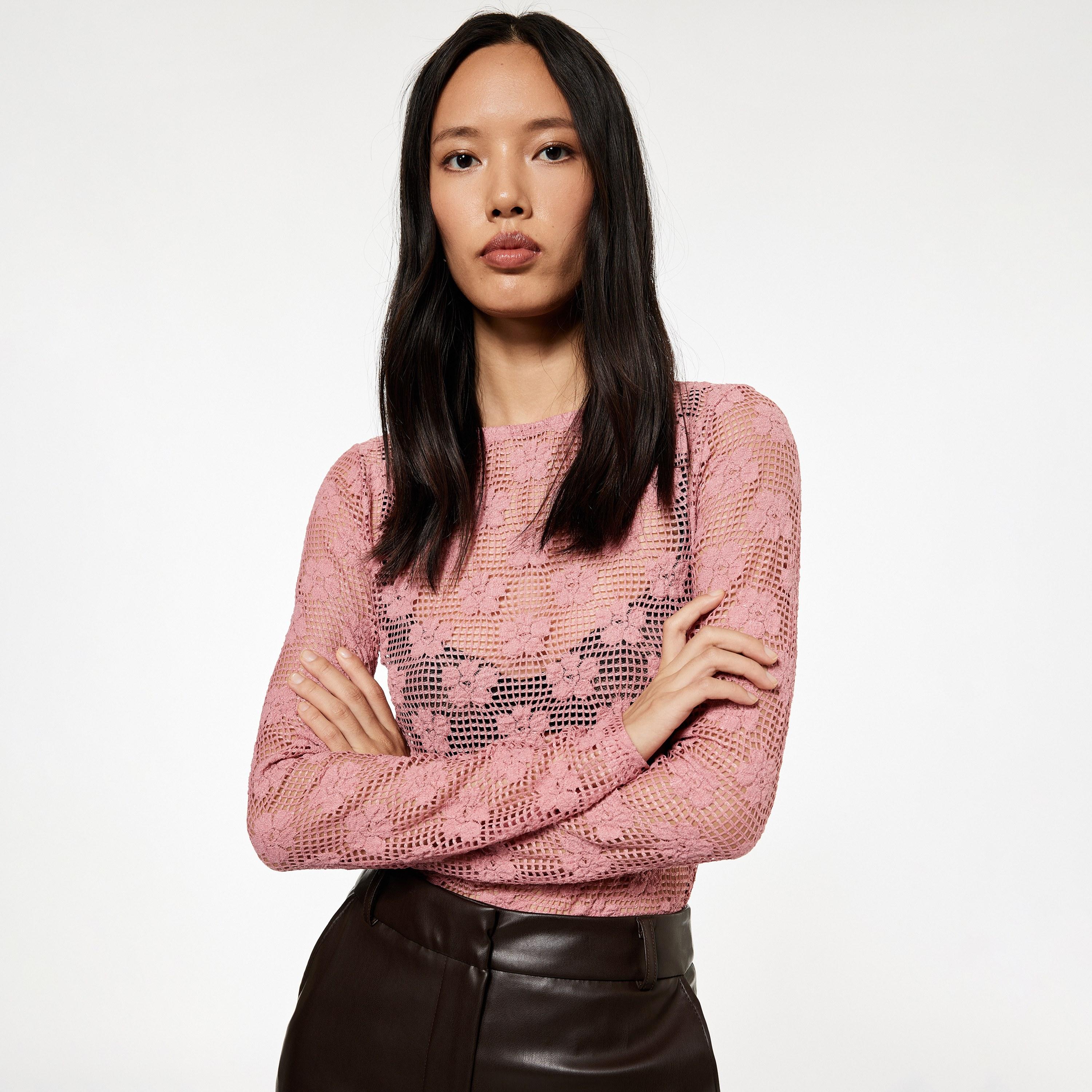 KOTON Pink Floral Women's Top-women-clothing-shirtsandblouses-blouses-image-3