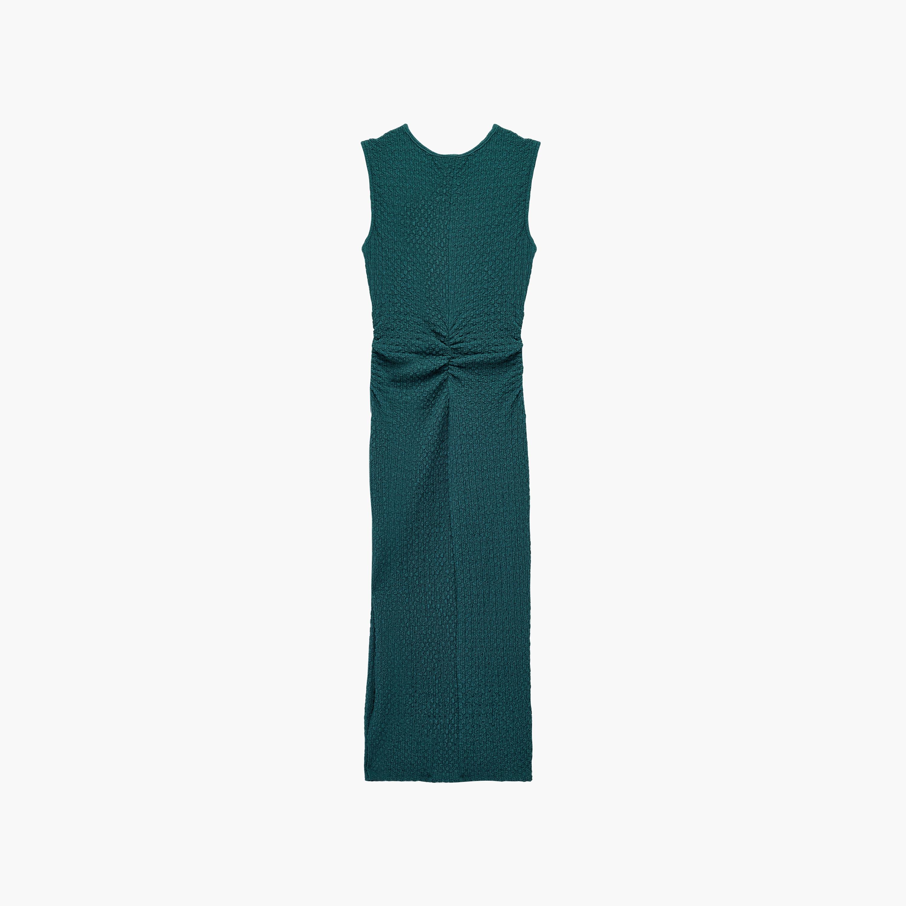 فستان ميدي نسائي بقصة مستقيمة وقماش مجعد بلون أخضر من كوتون-women-clothing-dresses-image-6