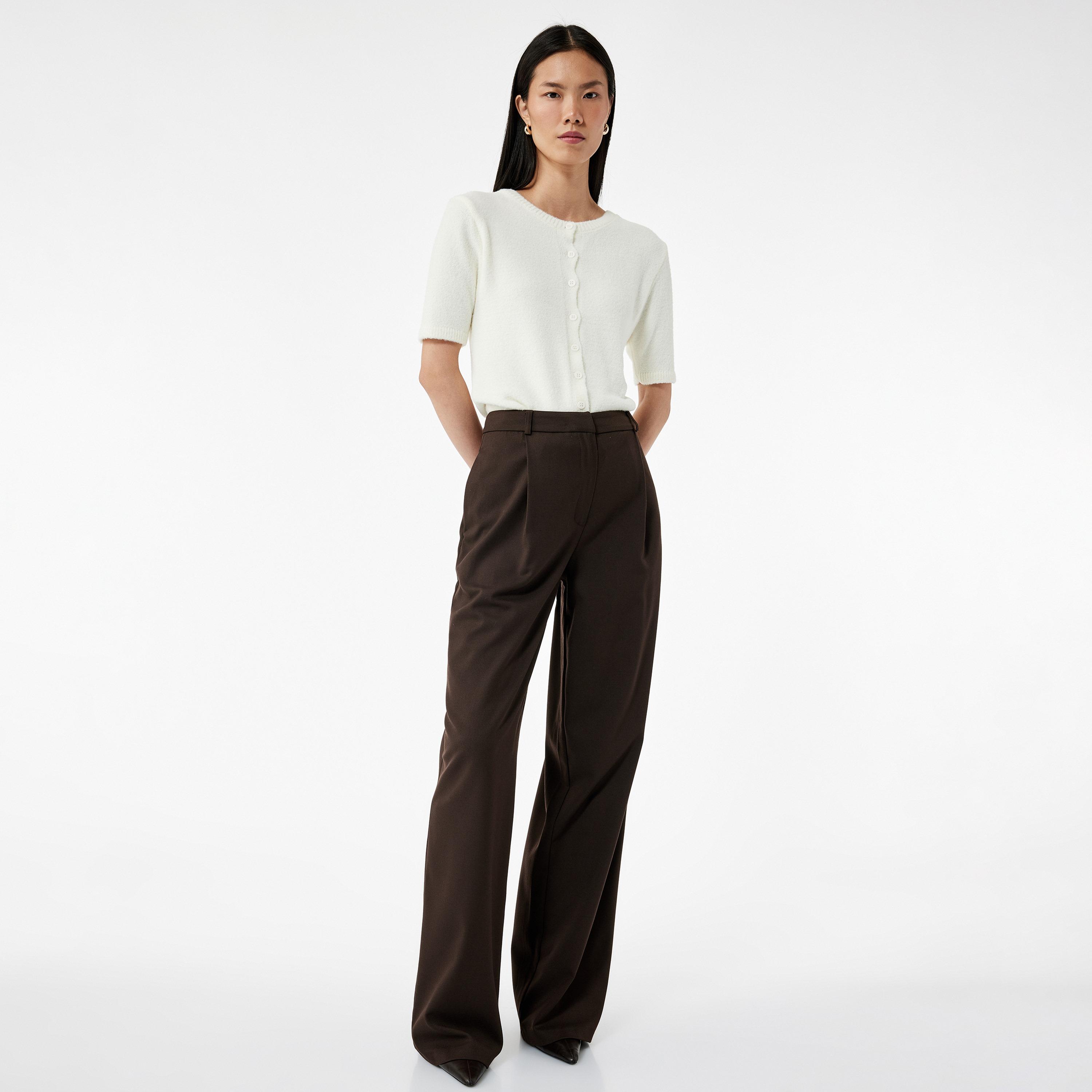 KOTON Off-White Textured Nylon Women's Cardigan-women-winterwear-cardigansandjumpers-cardigans-image-2
