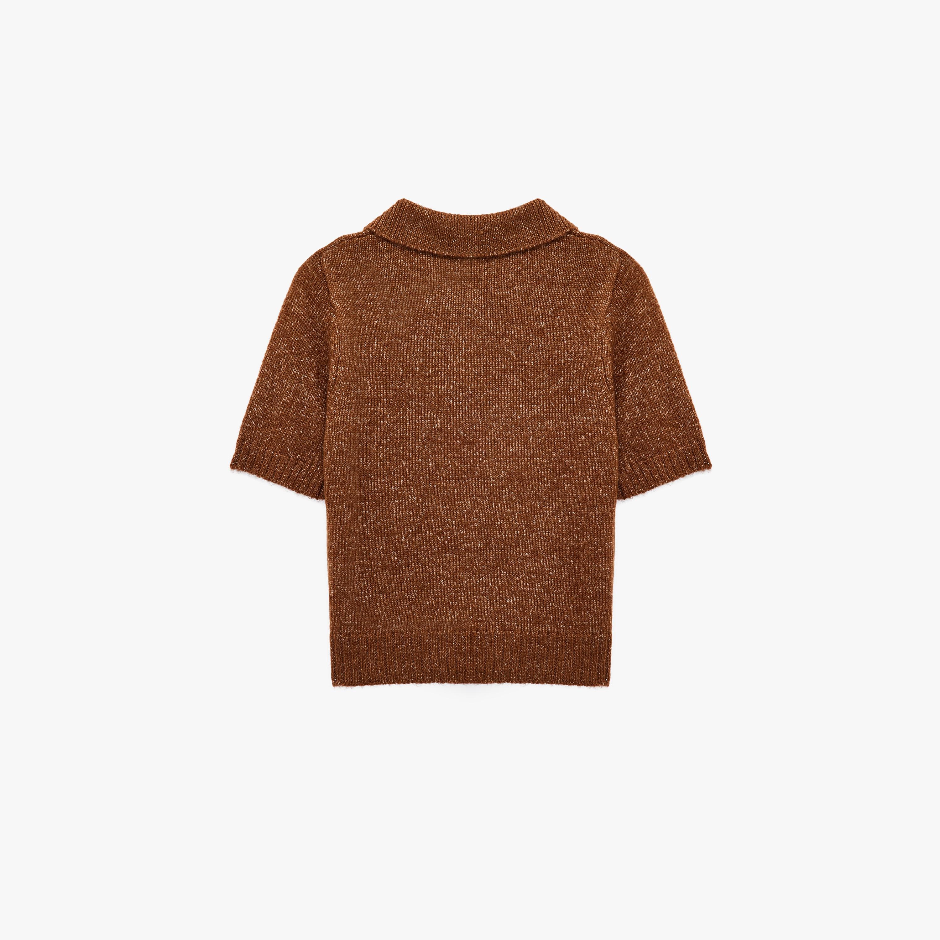 KOTON Brown Textured Collared Women's Sweater-women-clothing-cardigansandjumpers-jumpers-image-5