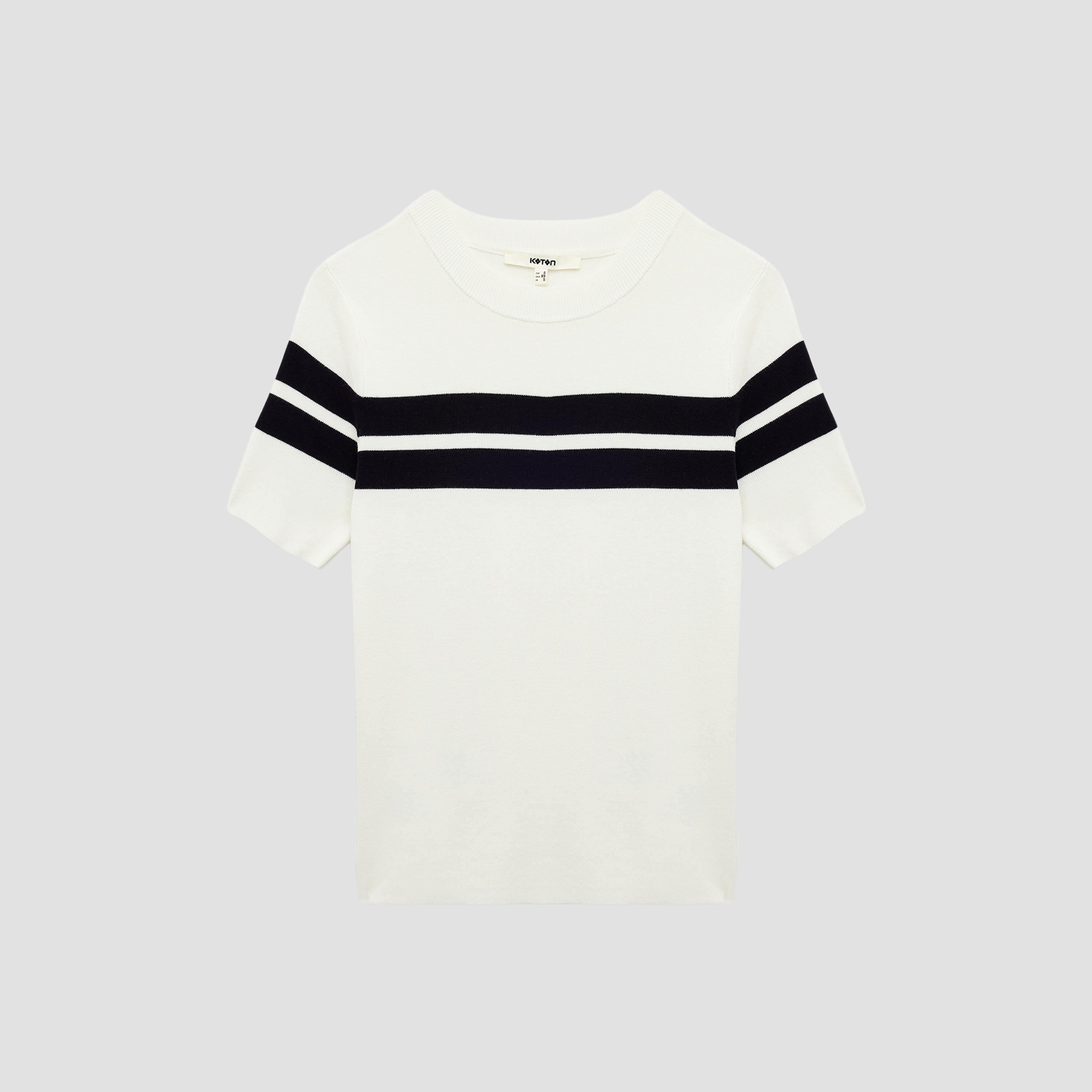 KOTON White Striped Women's Sweater-women-winterwear-cardigansandjumpers-jumpers-image-3