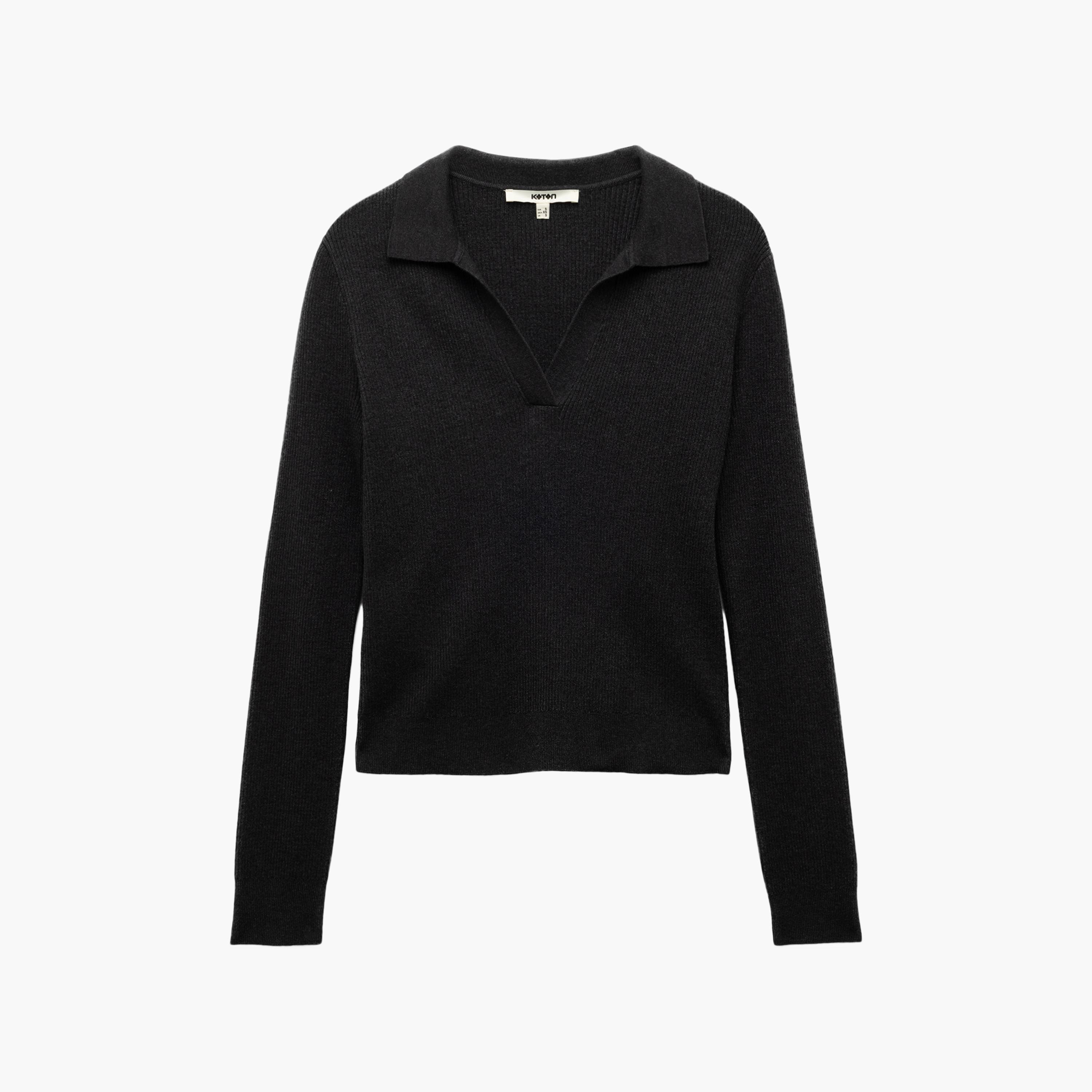 KOTON Charcoal Johnny Collar Women's Sweater-women-winterwear-cardigansandjumpers-jumpers-image-4