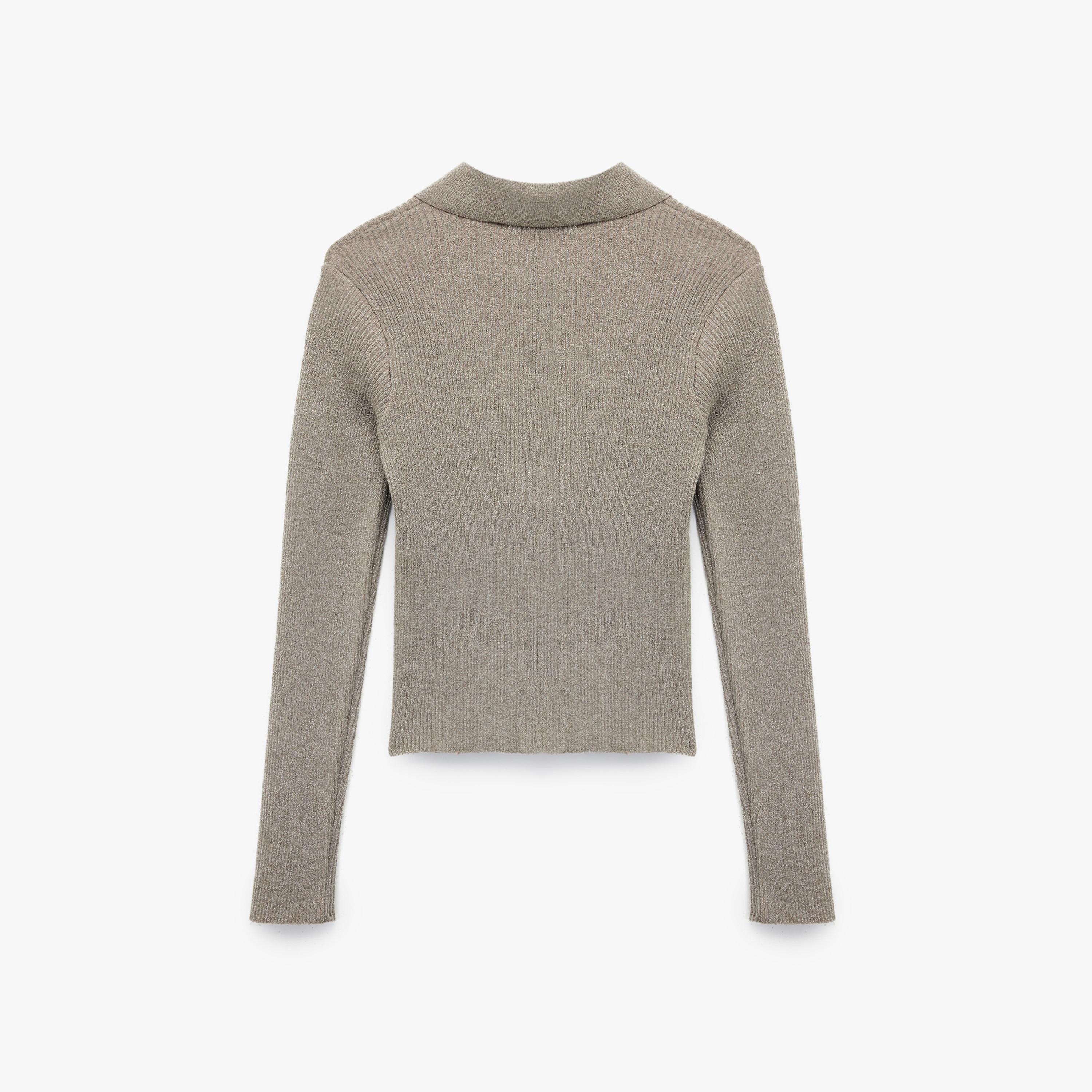 سترة نسائية بياقة باللون الرمادي من كوتون-women-clothing-cardigansandjumpers-jumpers-image-2