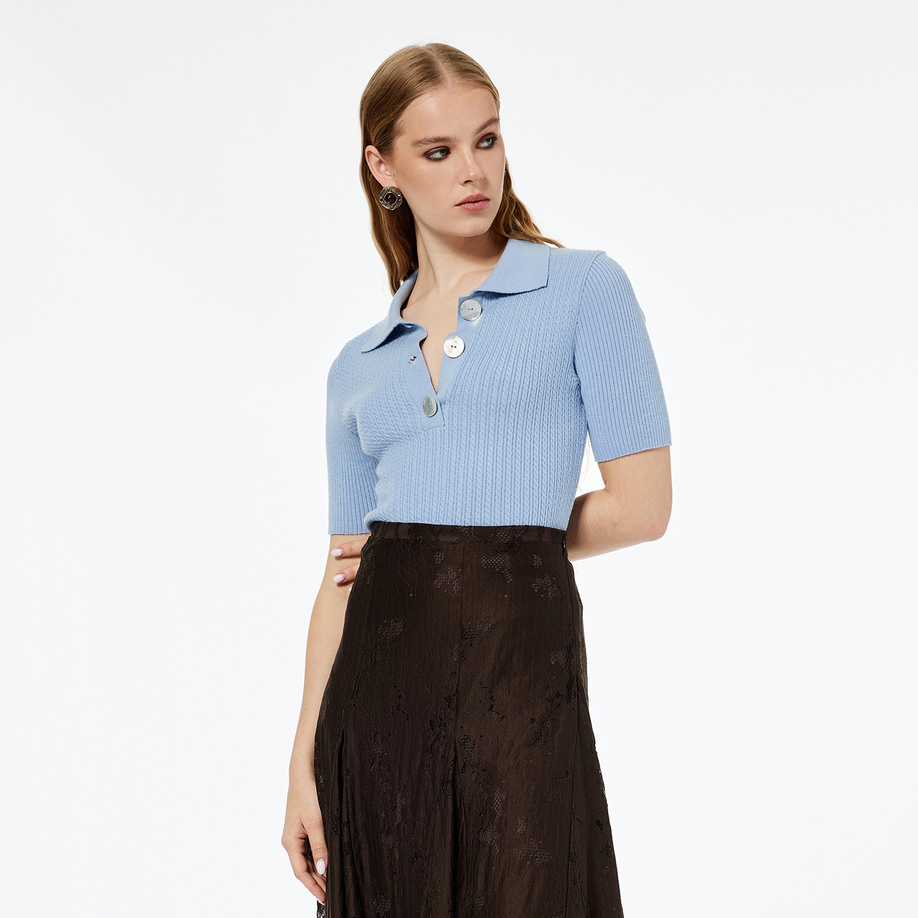 KOTON Cable Knitted Collared Women's Sweater-women-clothing-cardigansandjumpers-jumpers-image-1