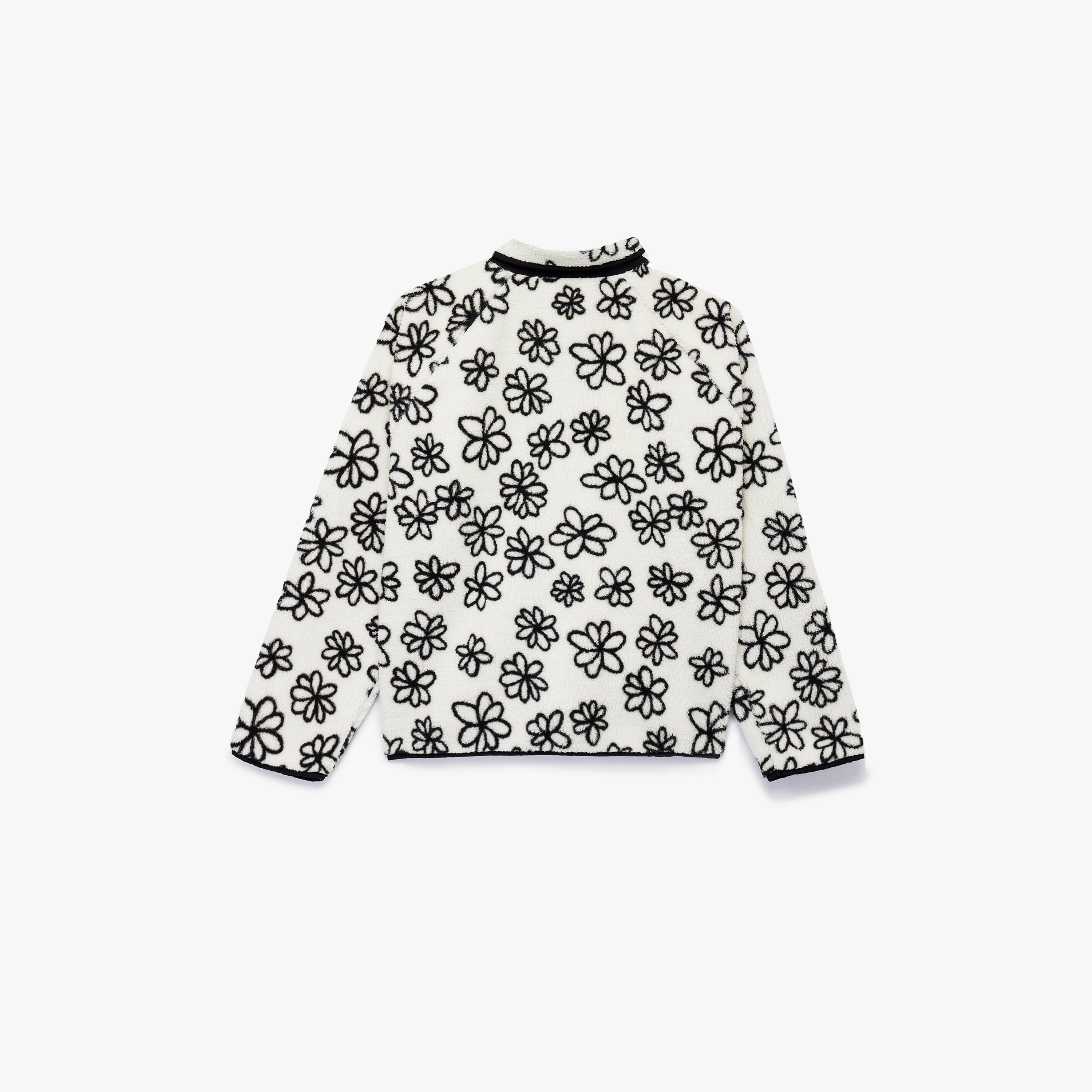 KOTON Black Floral Plush Collared Women's Coat-women-winterwear-coatsandjackets-coats-image-5