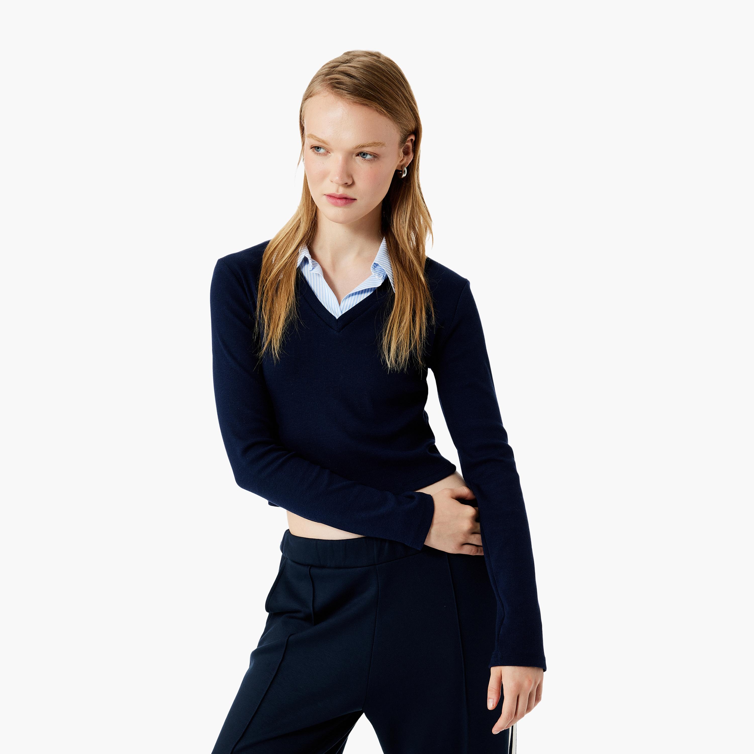 KOTON Blue Collared Women's Sweater-women-clothing-cardigansandjumpers-jumpers-image-1