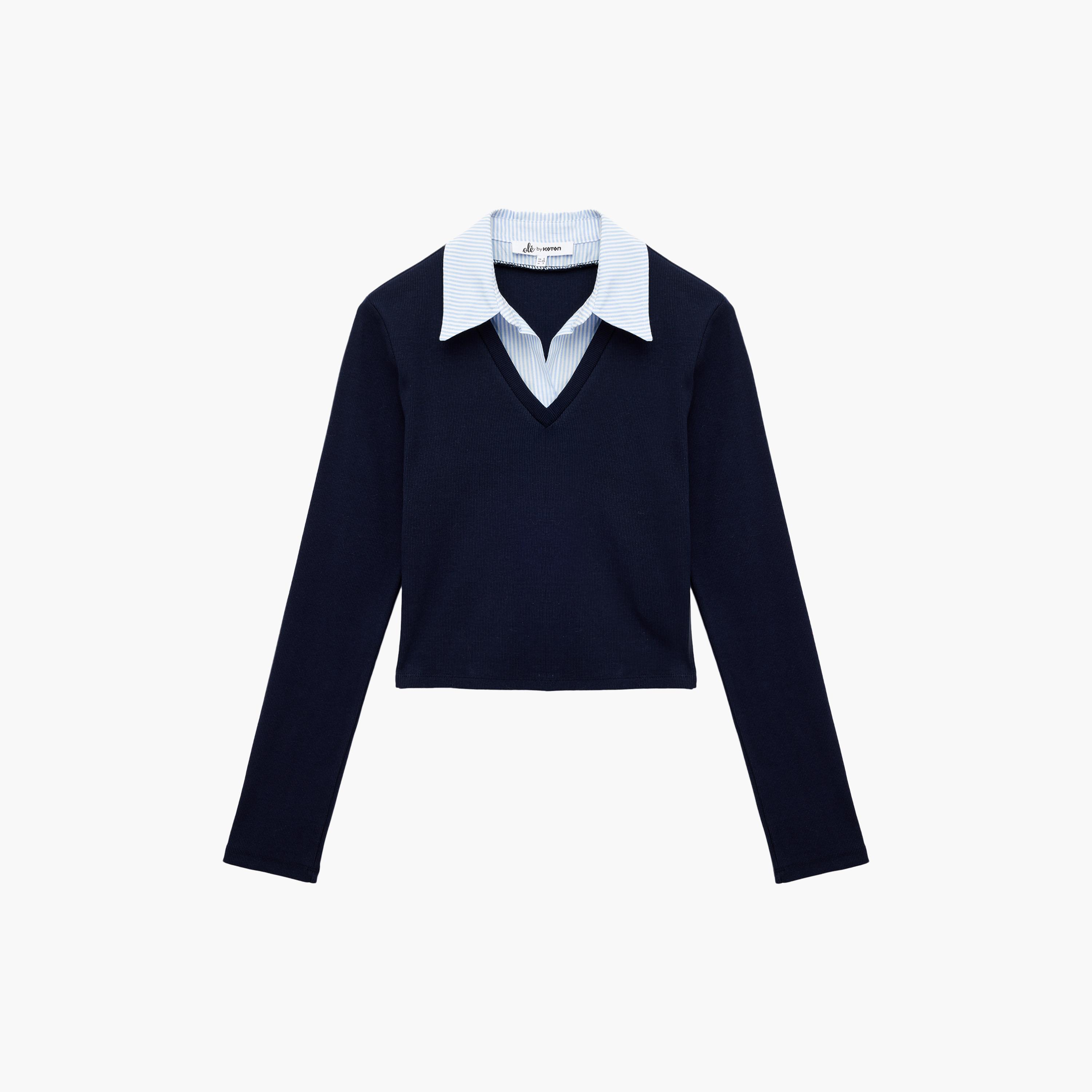 KOTON Blue Collared Women's Sweater-women-clothing-cardigansandjumpers-jumpers-image-3