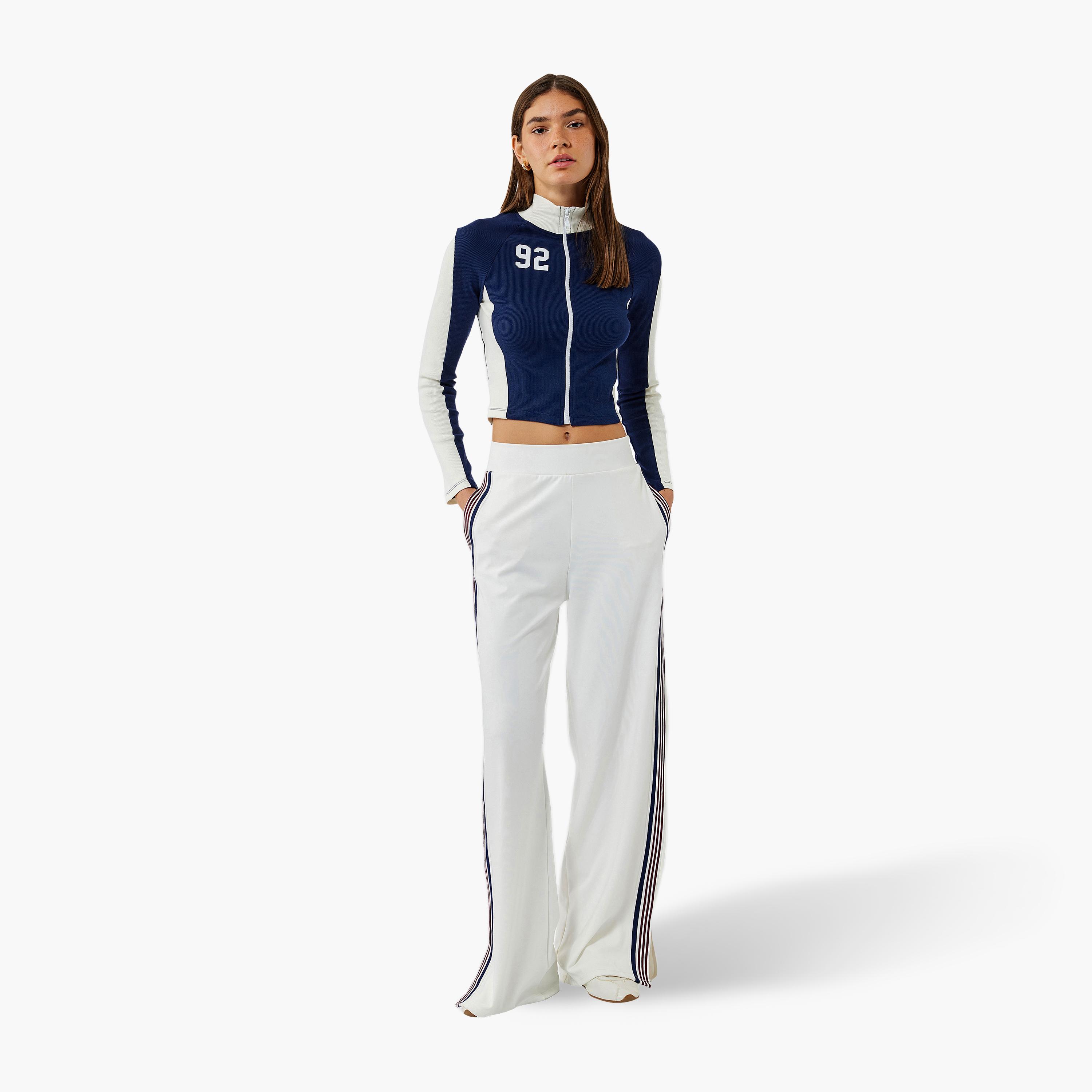 KOTON Blue Color-Blocked High Neck Women's Jacket-women-winterwear-coatsandjackets-jackets-image-2