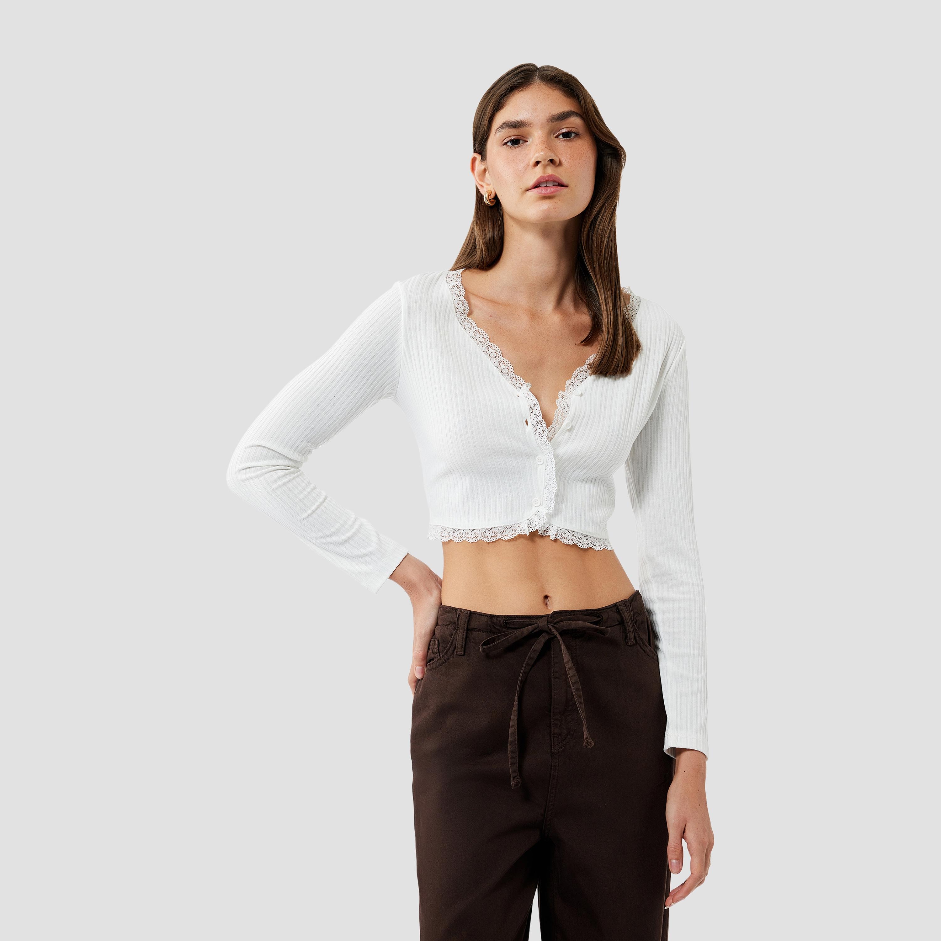KOTON White Lace Detailed Women's Top-women-clothing-shirtsandblouses-blouses-image-1