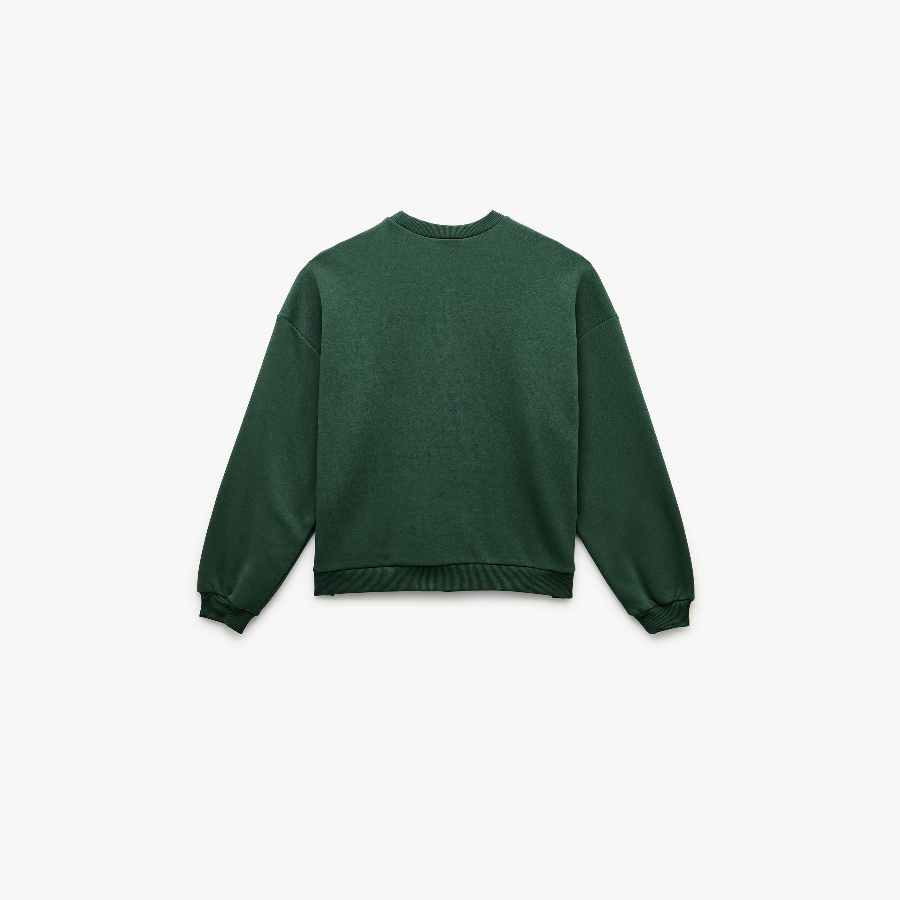 سويت شيرت نسائي بطبعة غرافيك وأكمام منسدلة بلون أخضر من كوتون-women-clothing-hoodiesandsweatshirts-sweatshirts-image-5