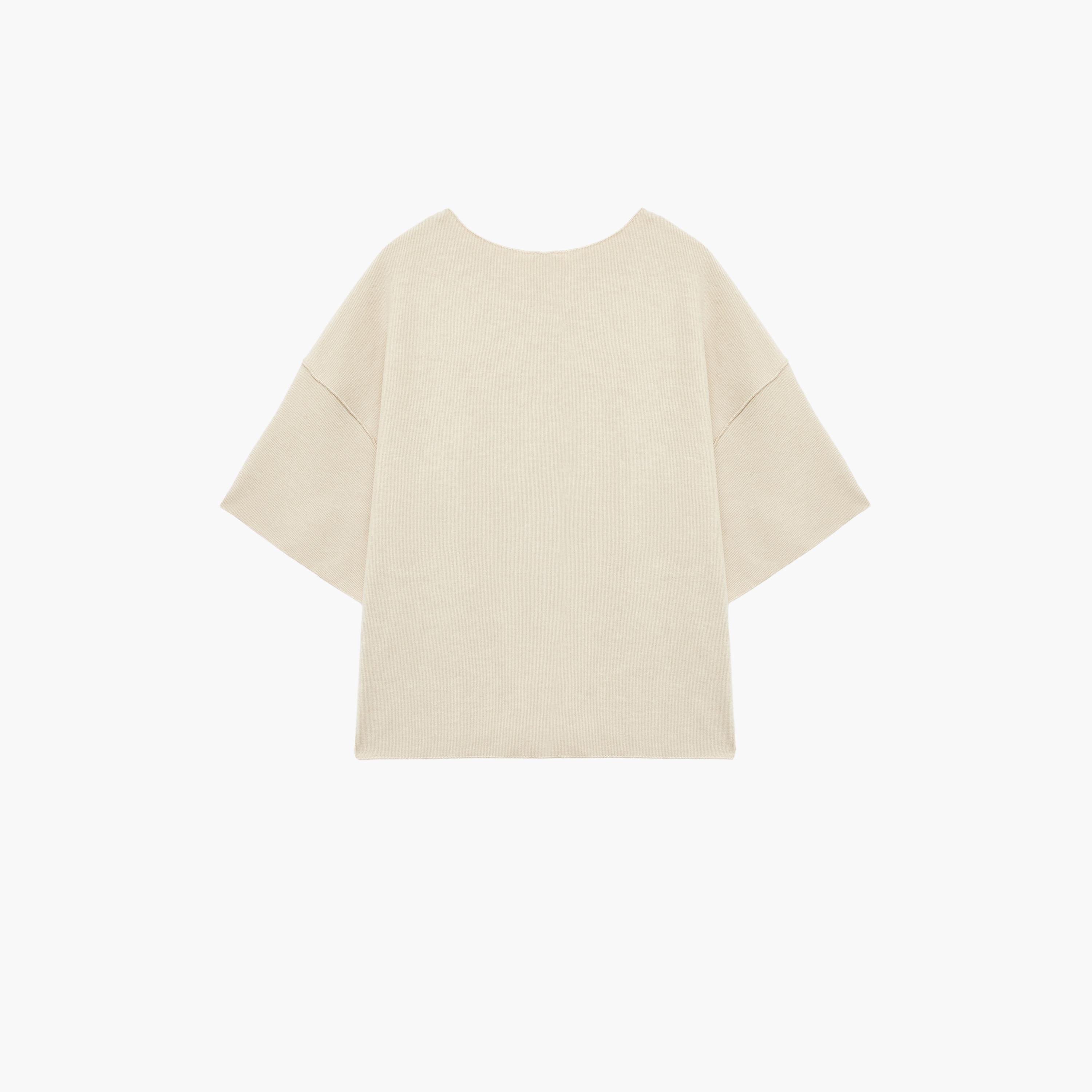 تي شيرت نسائي بأكمام منسدلة باللون البيج من كوتون-women-clothing-tshirts-image-4