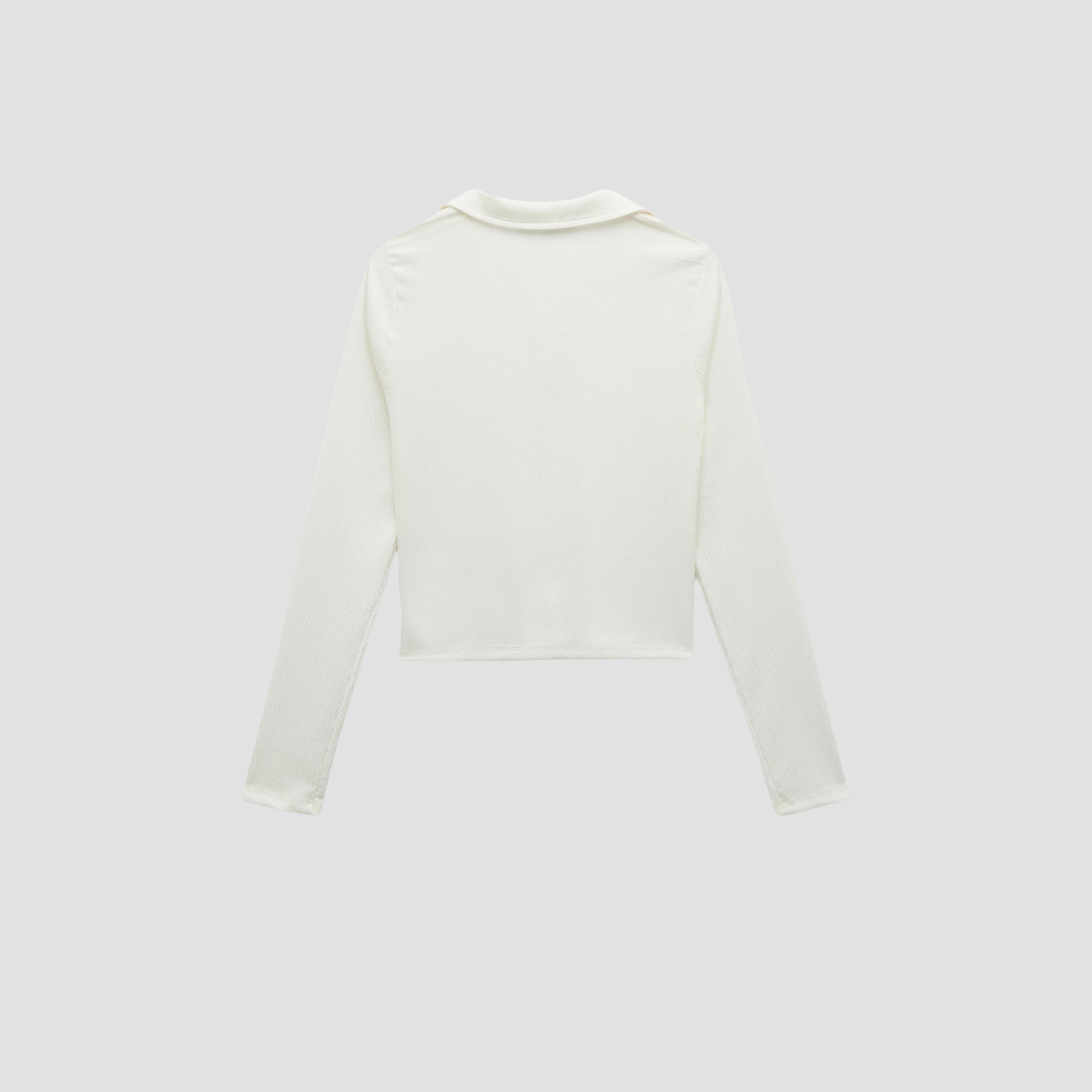 KOTON Beige Textured Collared Women's Shirt-women-clothing-shirtsandblouses-shirts-image-4