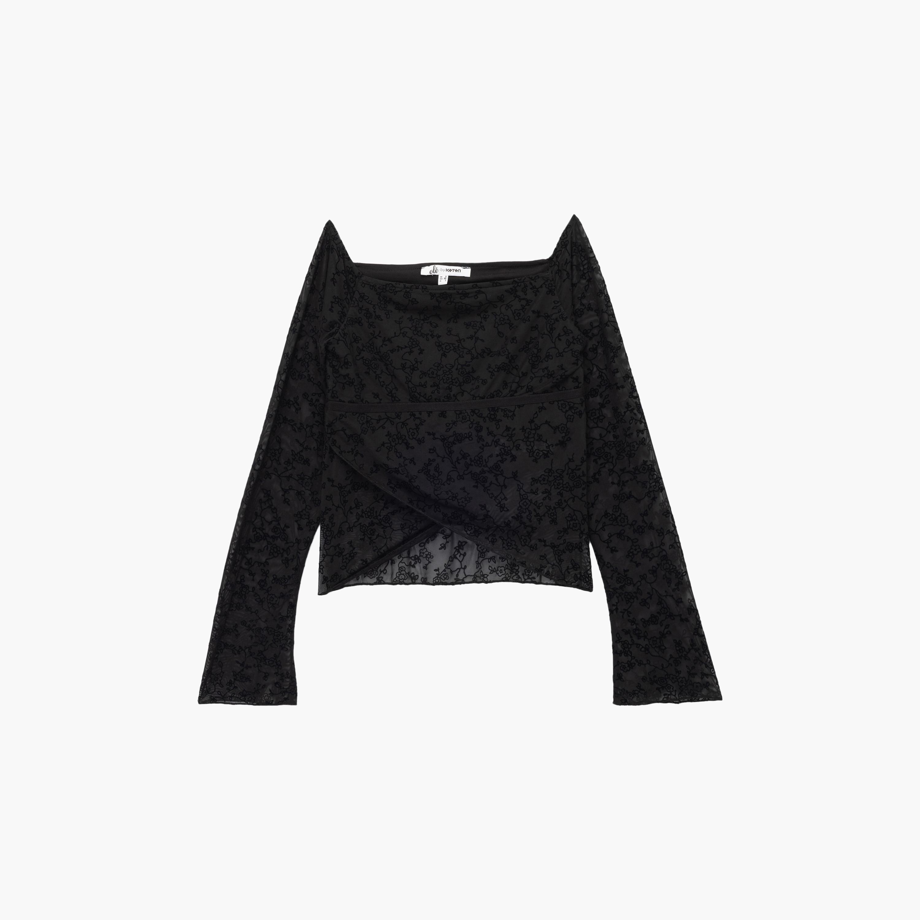KOTON Black Lace Off Shoulder Women's Top-women-clothing-shirtsandblouses-blouses-image-4