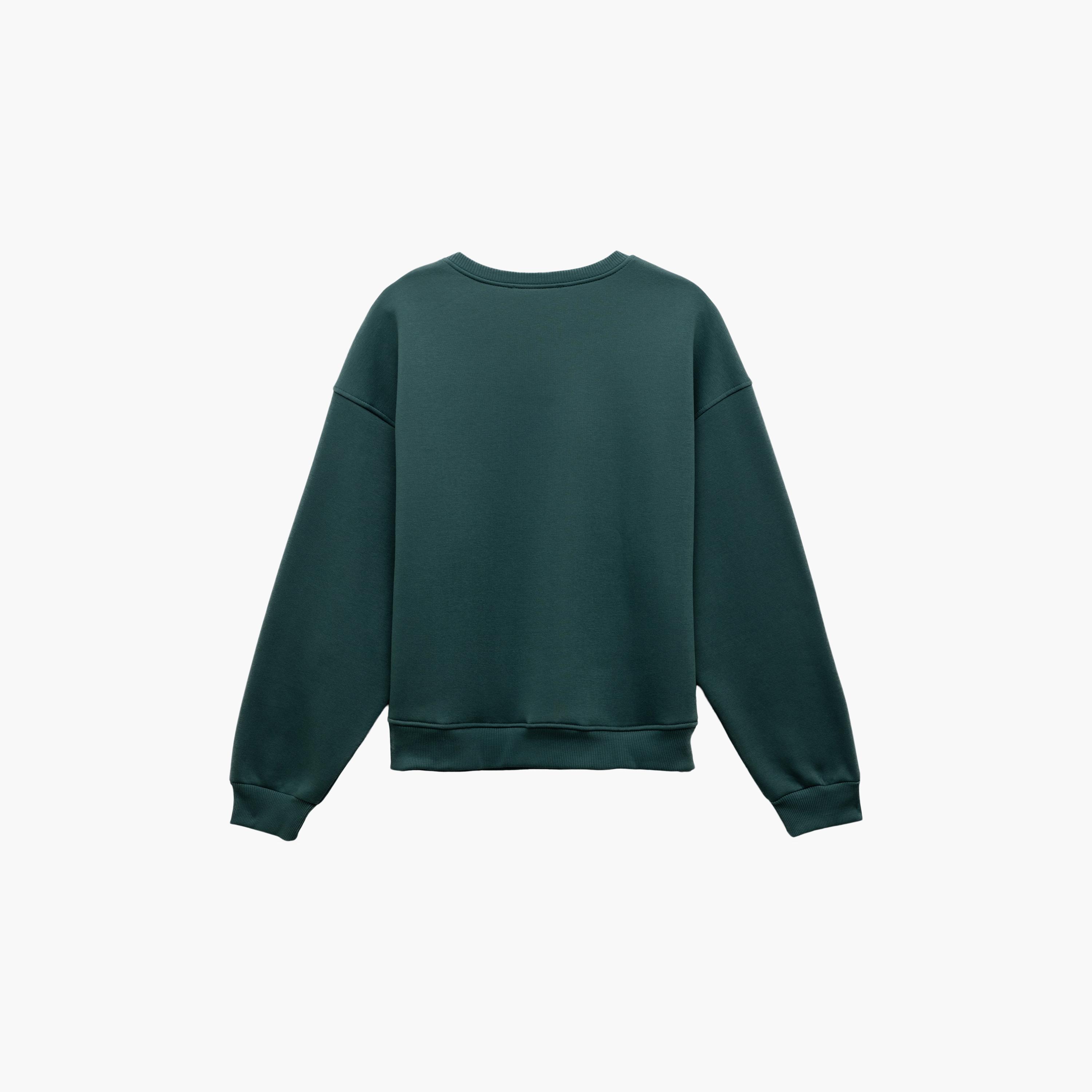 سويت شيرت نسائي بأكمام منسدلة وطبعة دب تيدي باللون الأخضر من كوتون-women-clothing-hoodiesandsweatshirts-sweatshirts-image-4