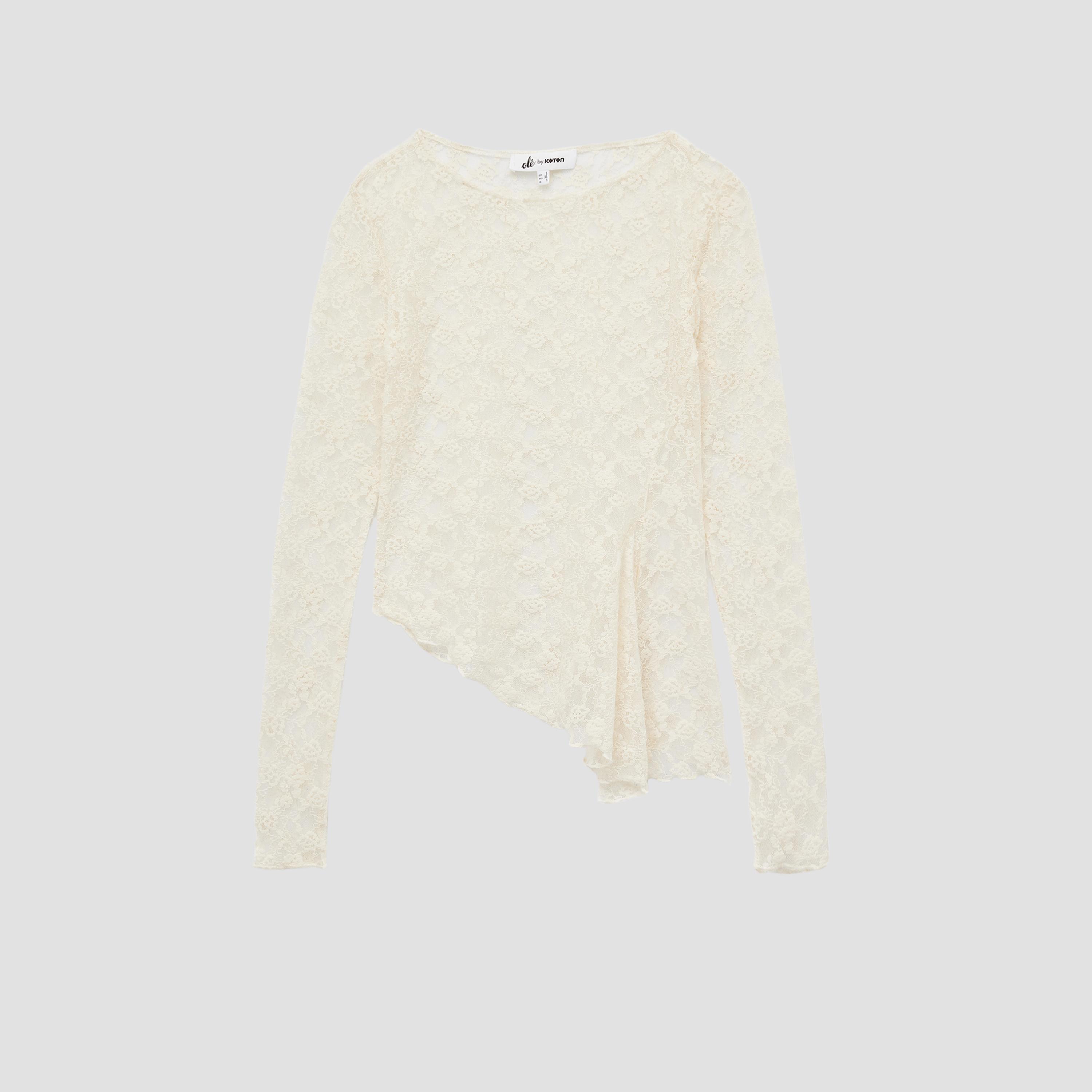 KOTON White Lace Women's Top-women-clothing-shirtsandblouses-blouses-image-4