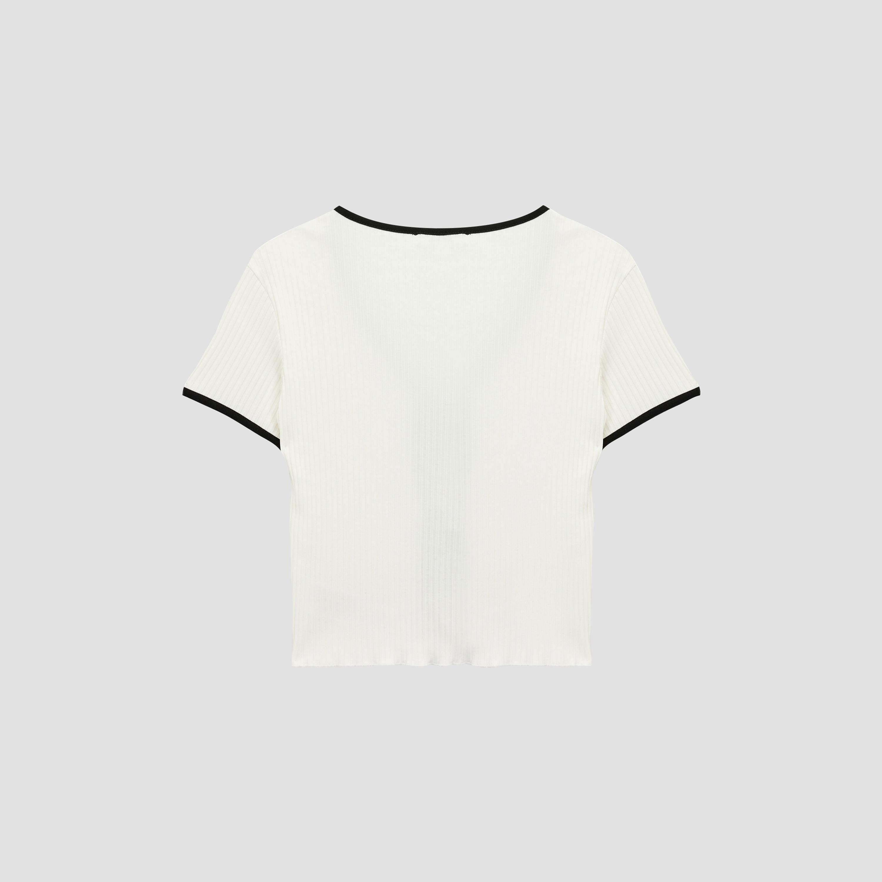 KOTON White Ribbed Tie-Up Neck Women's Top-women-clothing-shirtsandblouses-blouses-image-5