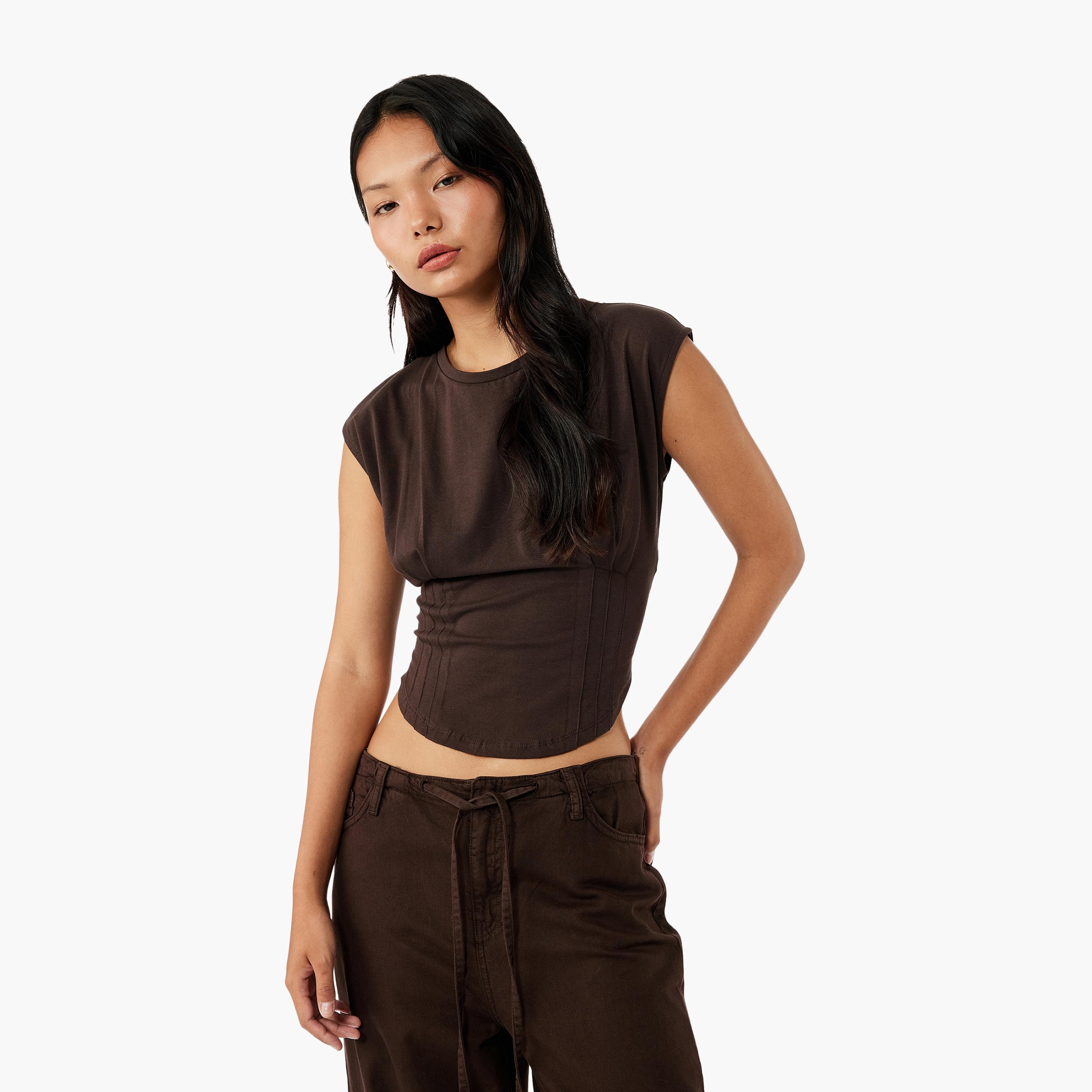 KOTON Brown Women's Top-women-clothing-shirtsandblouses-blouses-image-1