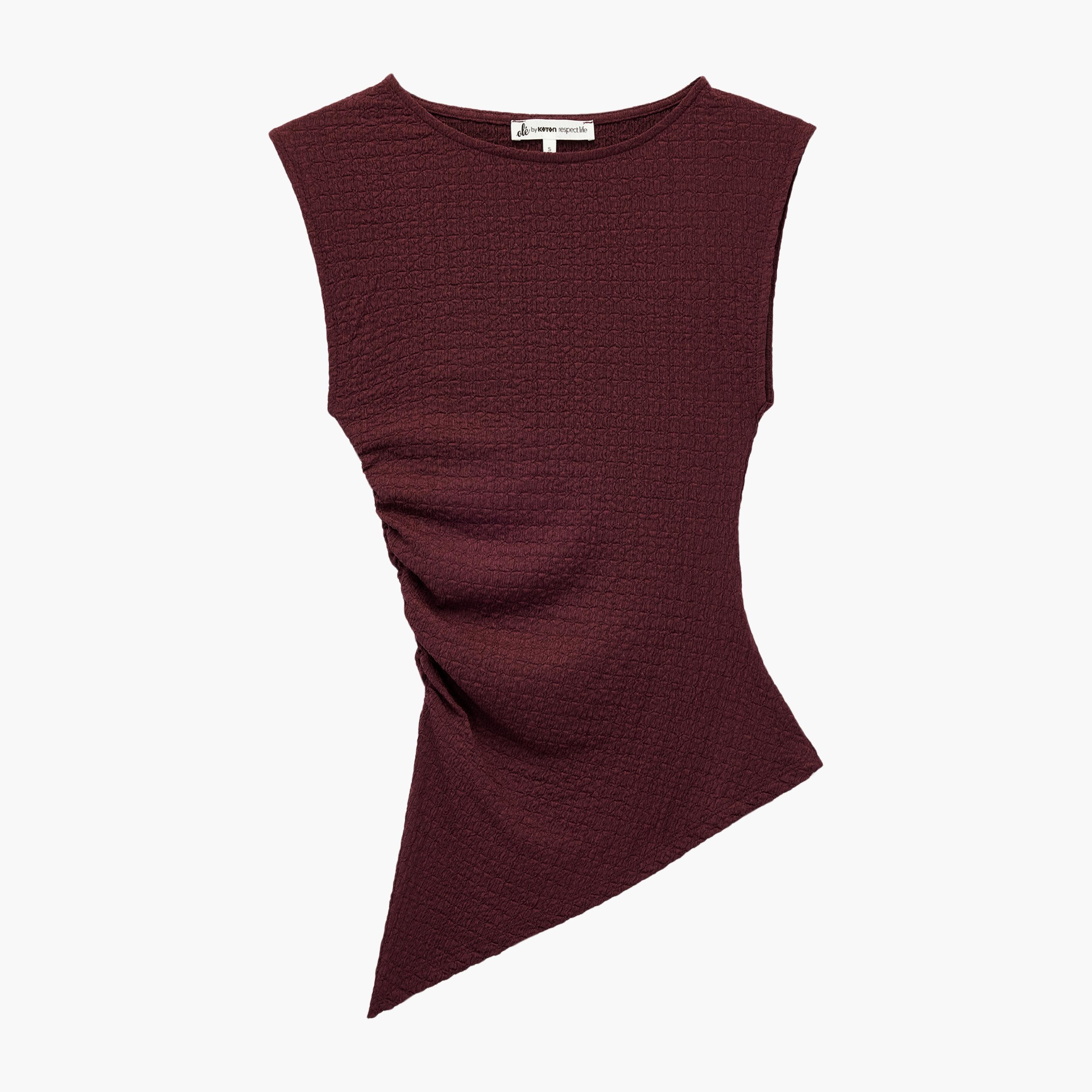 بلوزة نسائية مجعدة باللون الأرجواني من كوتون-women-clothing-shirtsandblouses-blouses-image-4