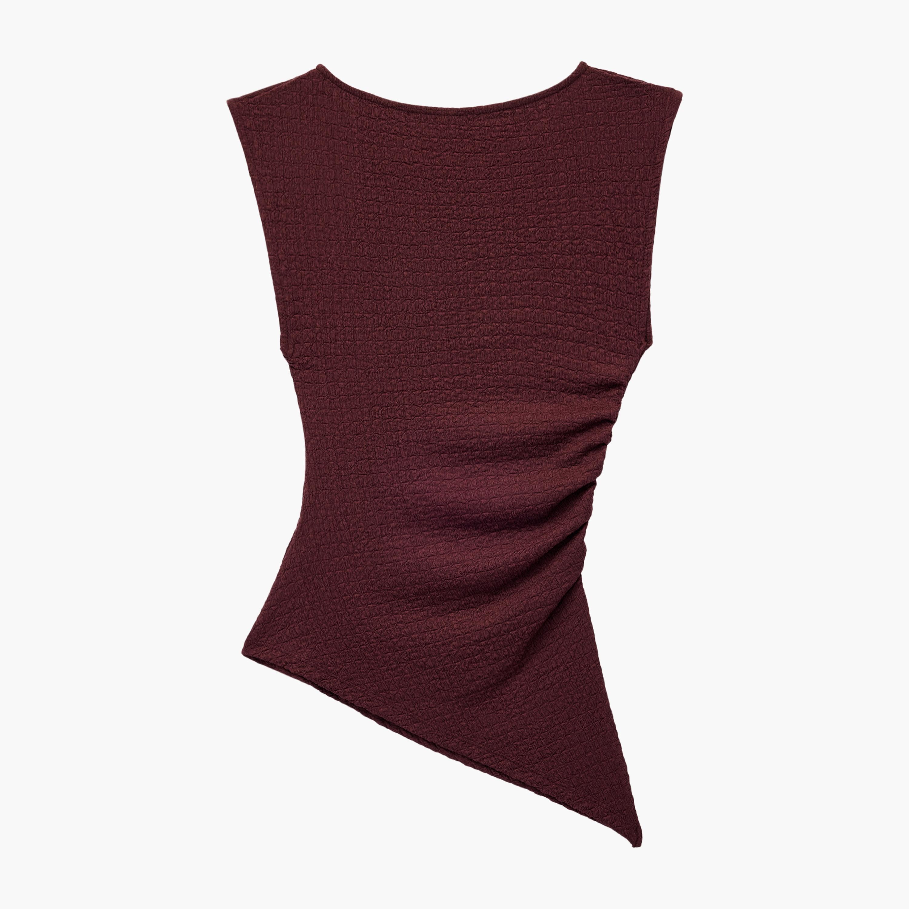 بلوزة نسائية مجعدة باللون الأرجواني من كوتون-women-clothing-shirtsandblouses-blouses-image-5