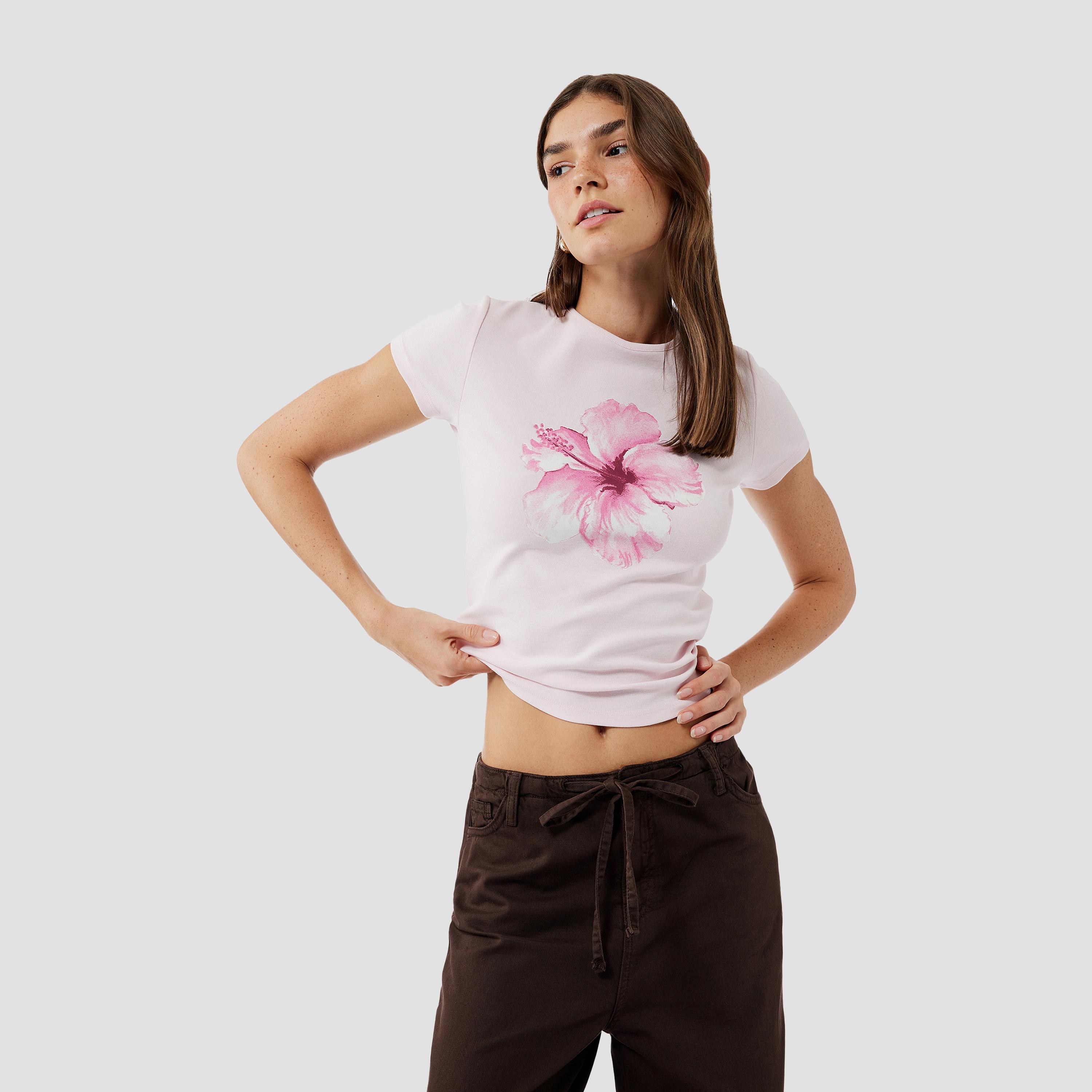 KOTON Pink Floral Print Women's T-Shirt-women-clothing-tshirts-image-1