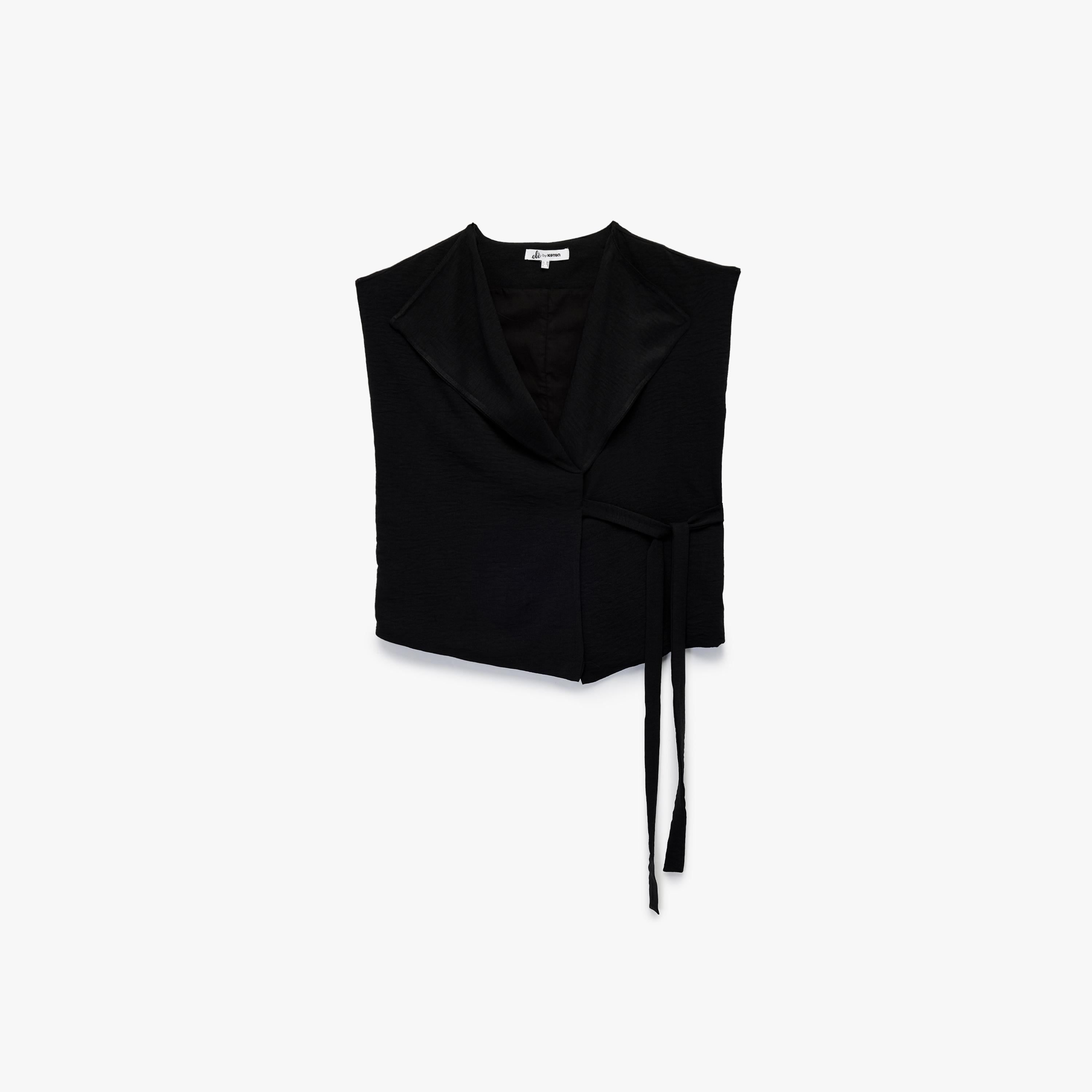 KOTON Black Textured Women's Top-women-clothing-shirtsandblouses-blouses-image-3