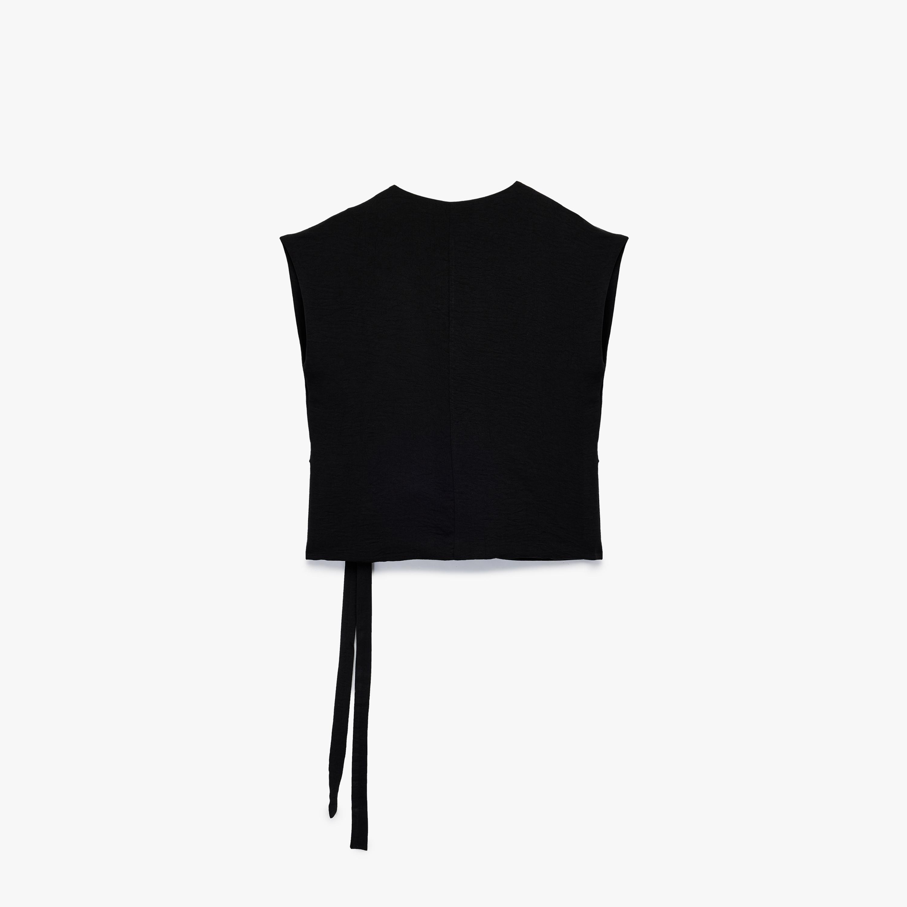 KOTON Black Textured Women's Top-women-clothing-shirtsandblouses-blouses-image-4